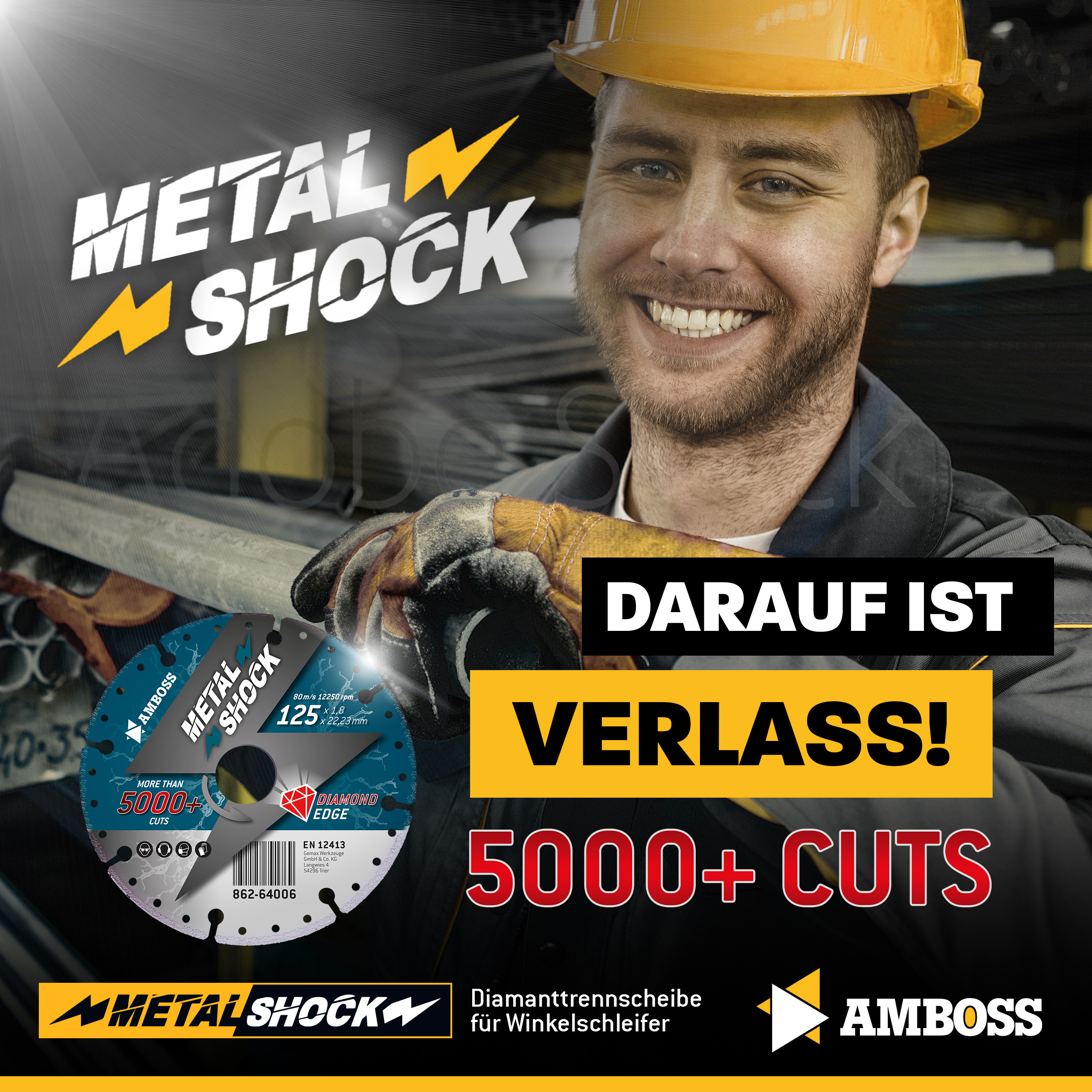Amboss Metal Shock 5000+ - Diamant Trennscheibe 125 x 1,8 x 22,23 mm