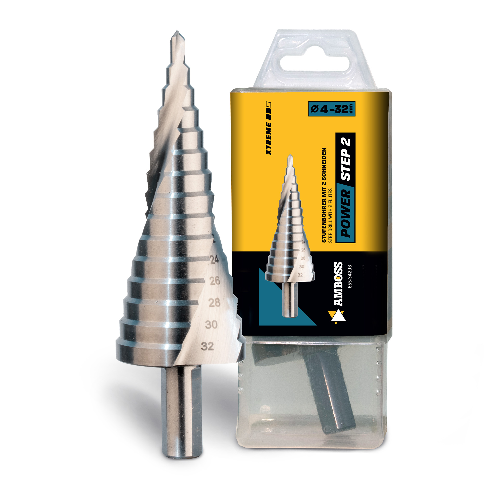 AMBOSS Stufenbohrer HSS-G D:4-6-8-10-12-14-16-18-20-22-24-26-28-30-32mm
