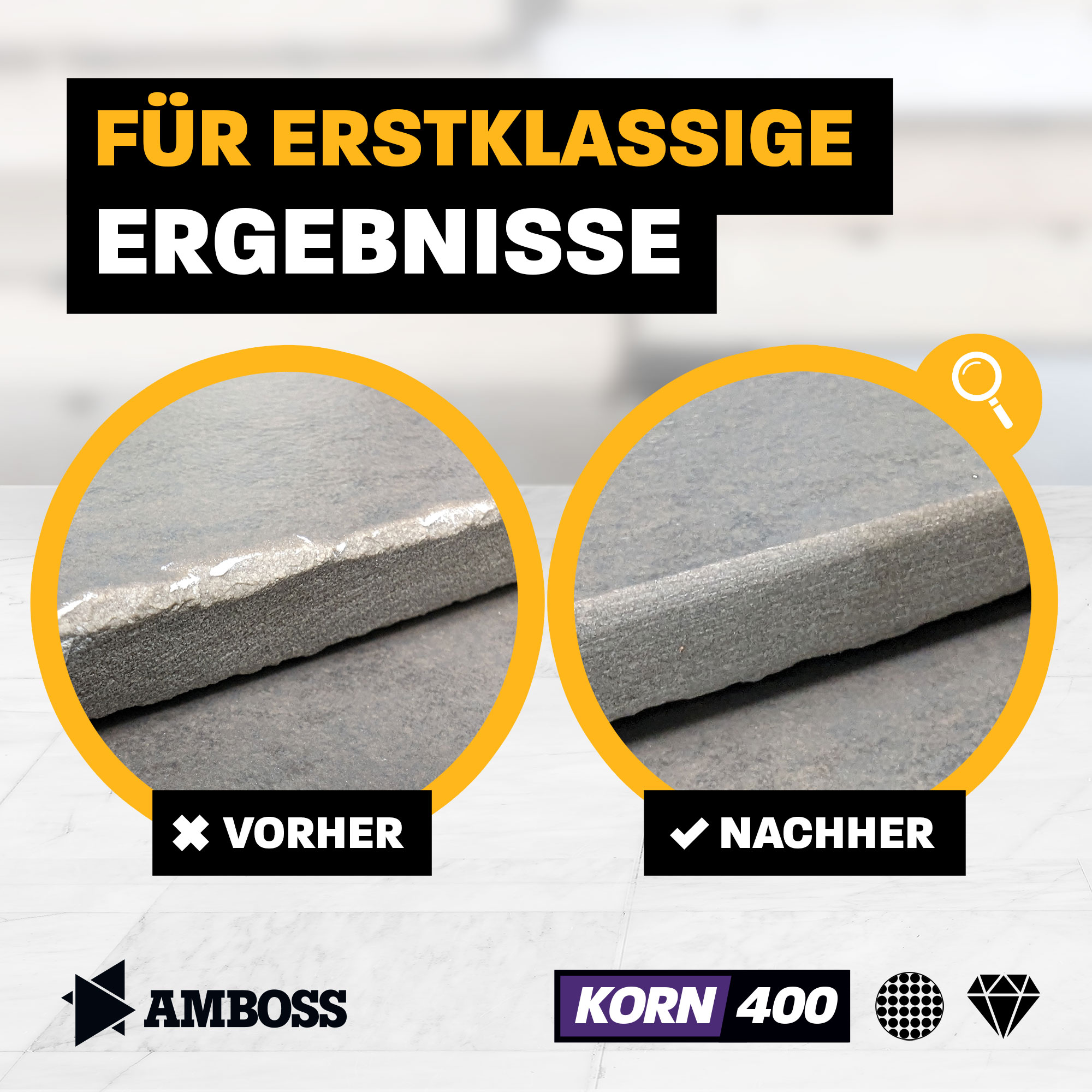 Amboss Diamant Schleifpad Korn: 400