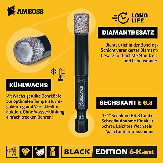 Amboss Black Edition Diamant Bohrer 8 mm