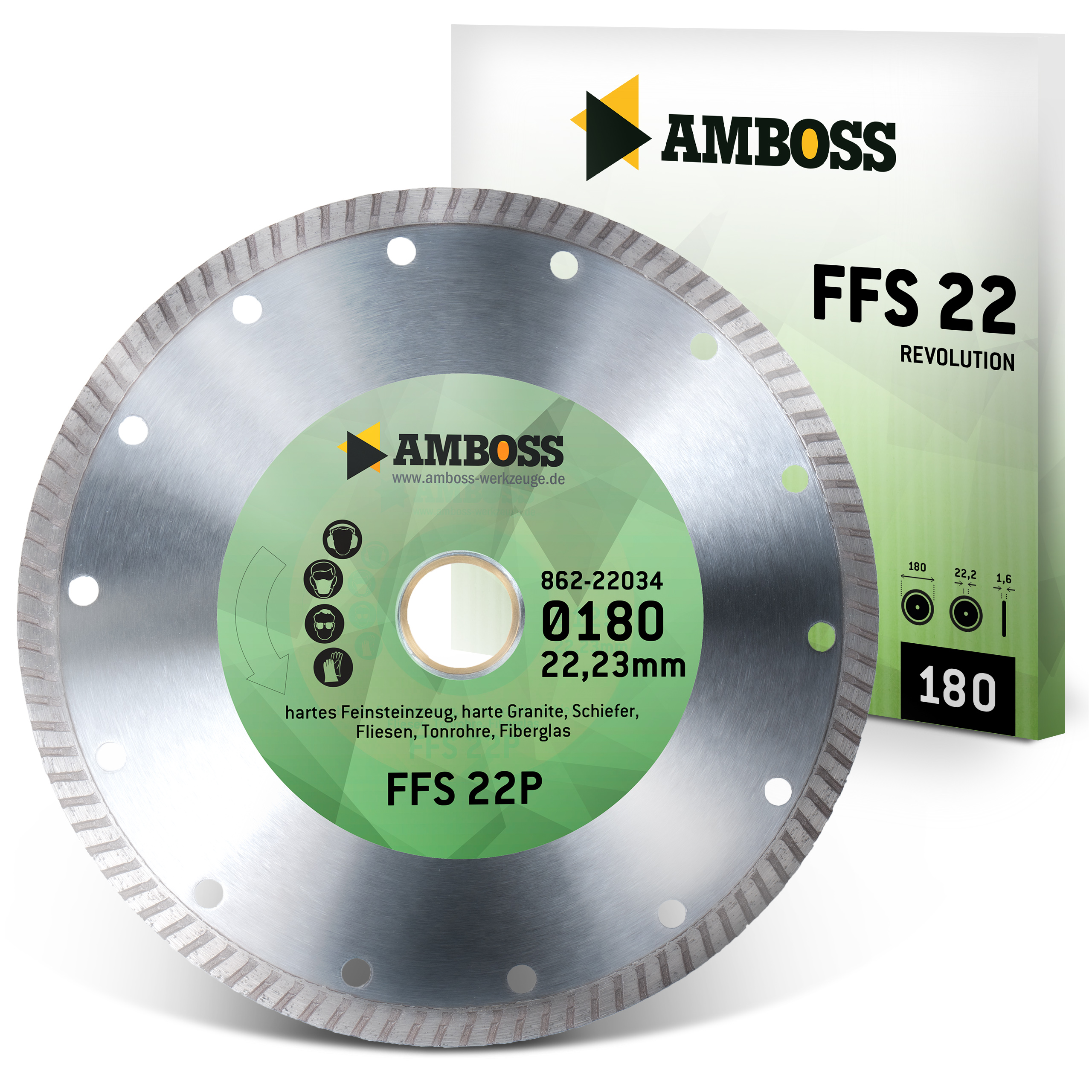 FFS 22P Diamant Trennscheibe 180 x 1.6 x 22.2
