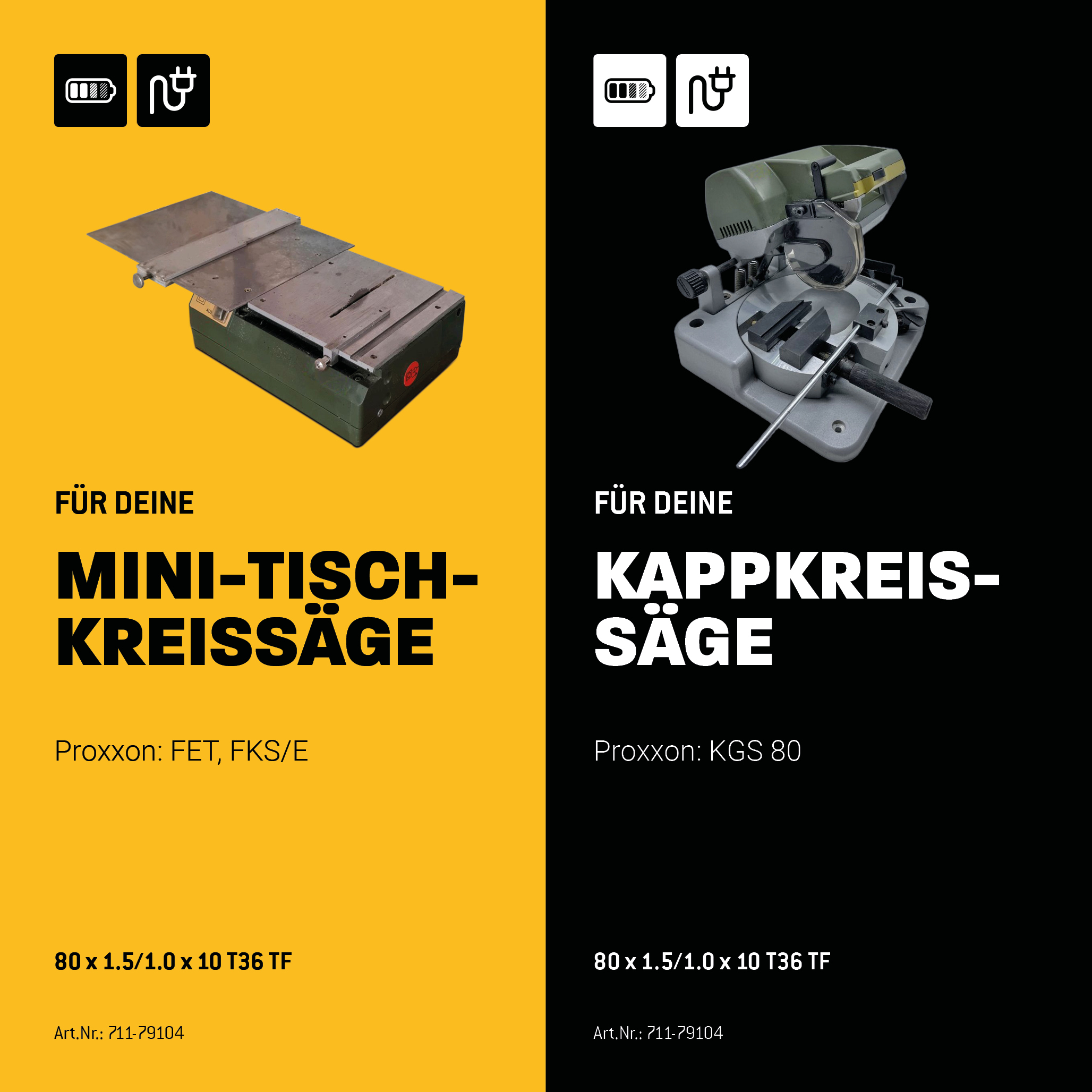 HM Kreissägeblatt - 80 x 1.5/1.0 x 10  Z36 TF