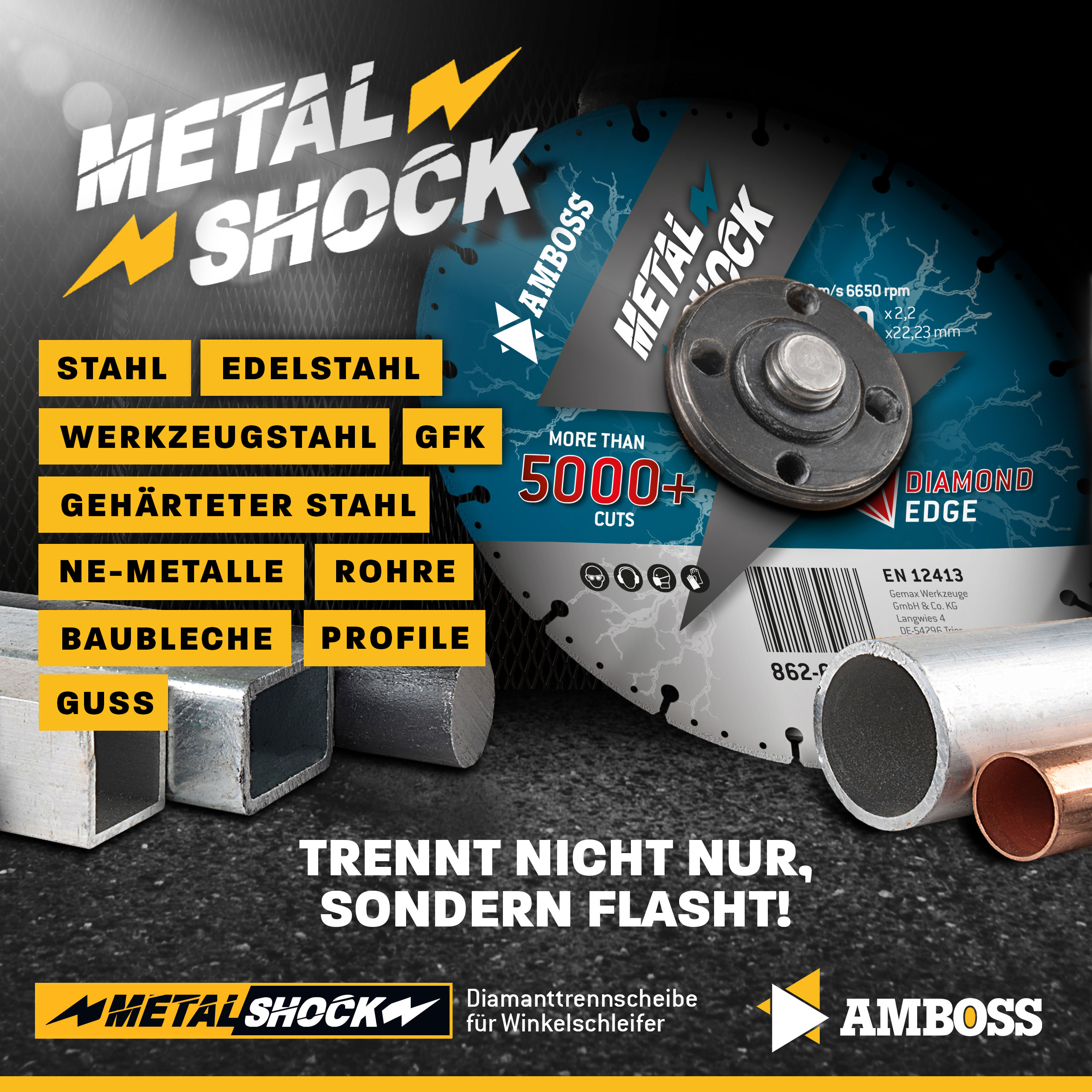 Amboss Metal Shock 5000+ - Diamant Trennscheibe 230 x 2,2 x 22,23 mm