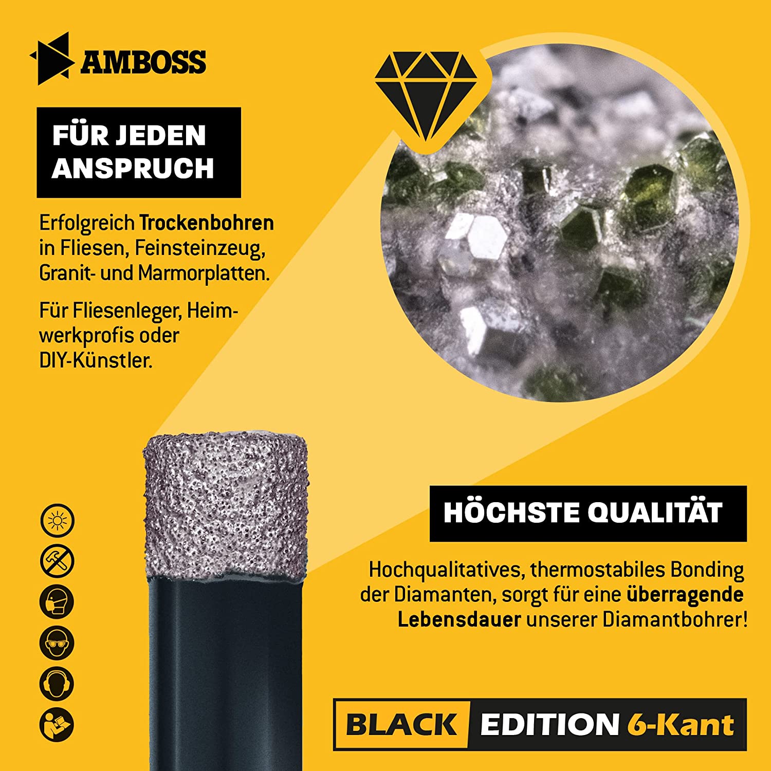 Amboss Black Edition Diamant Bohrer 8 mm