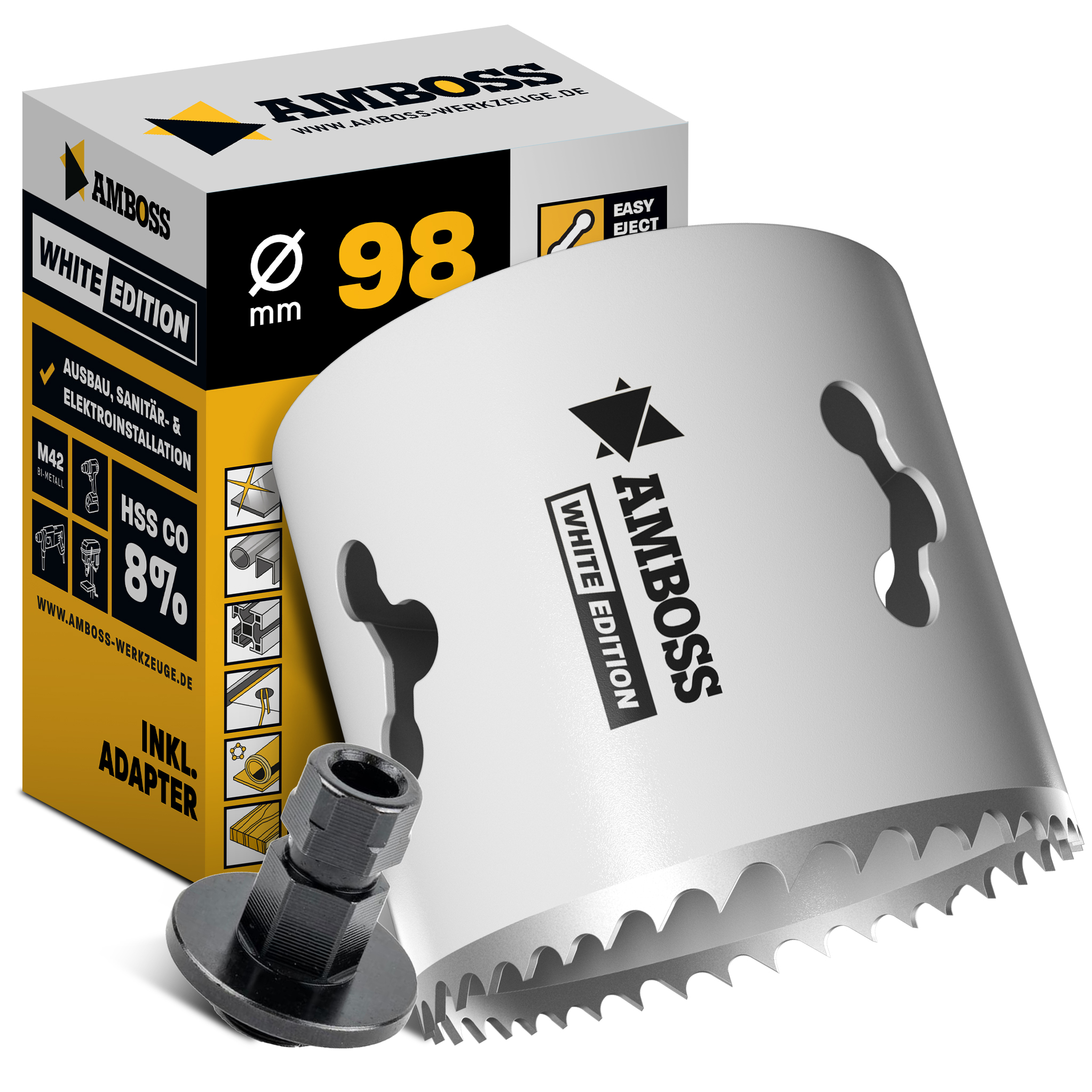 HSS M42 Amboss Lochsäge Ø 98 mm (Amboss Rapid Change - ohne Aufnahme)