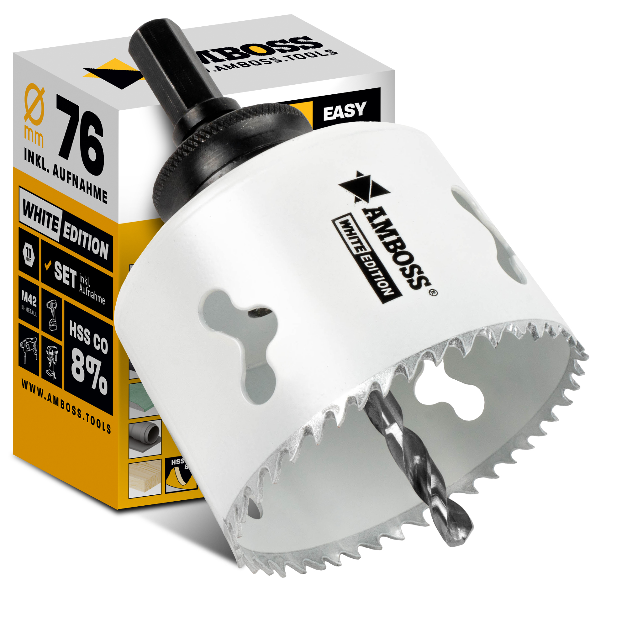 AMBOSS M42 Bimetall Lochsäge 76mm + Aufnahme