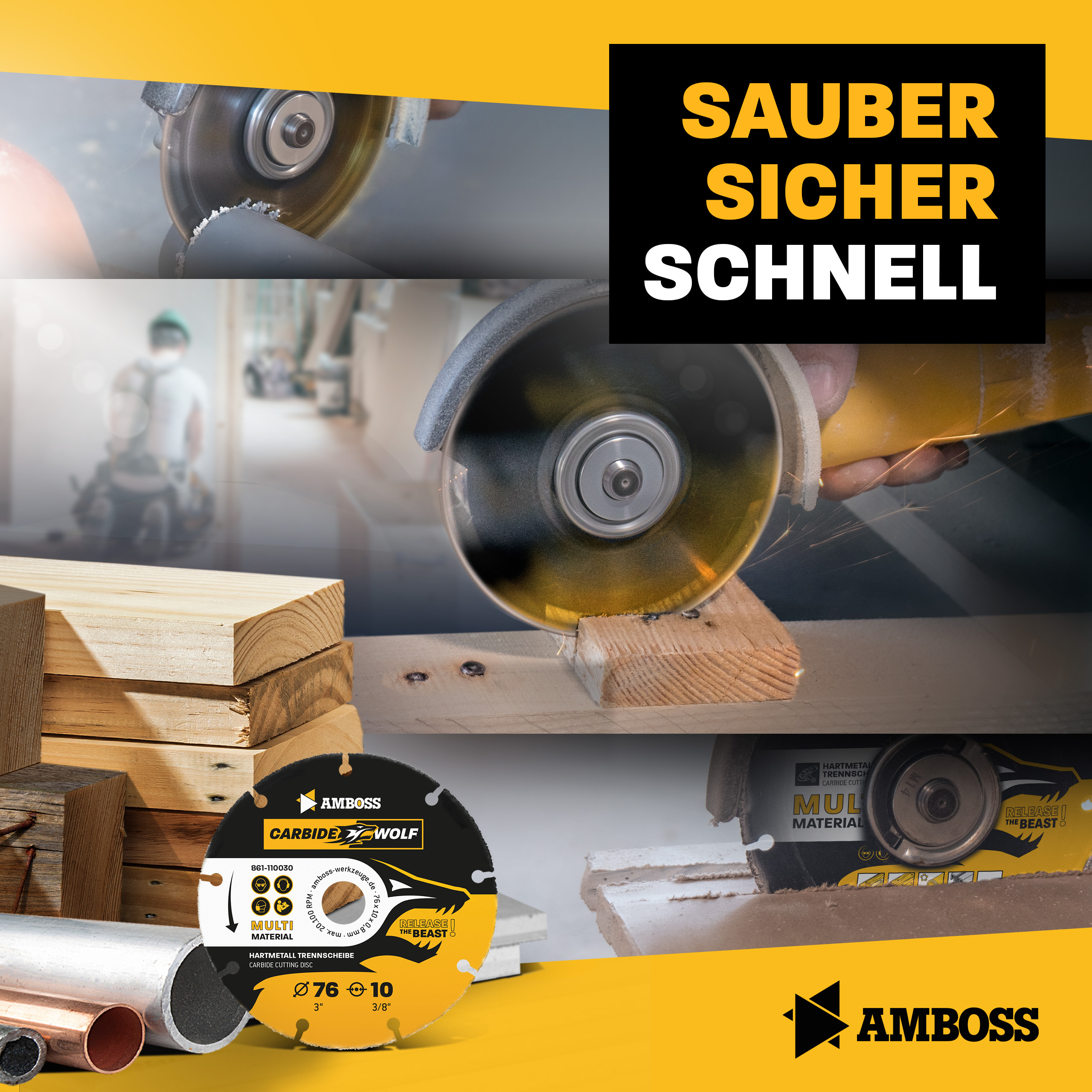 Amboss Carbide Wolf HM Trennscheibe - 76 x 0.8 x 10