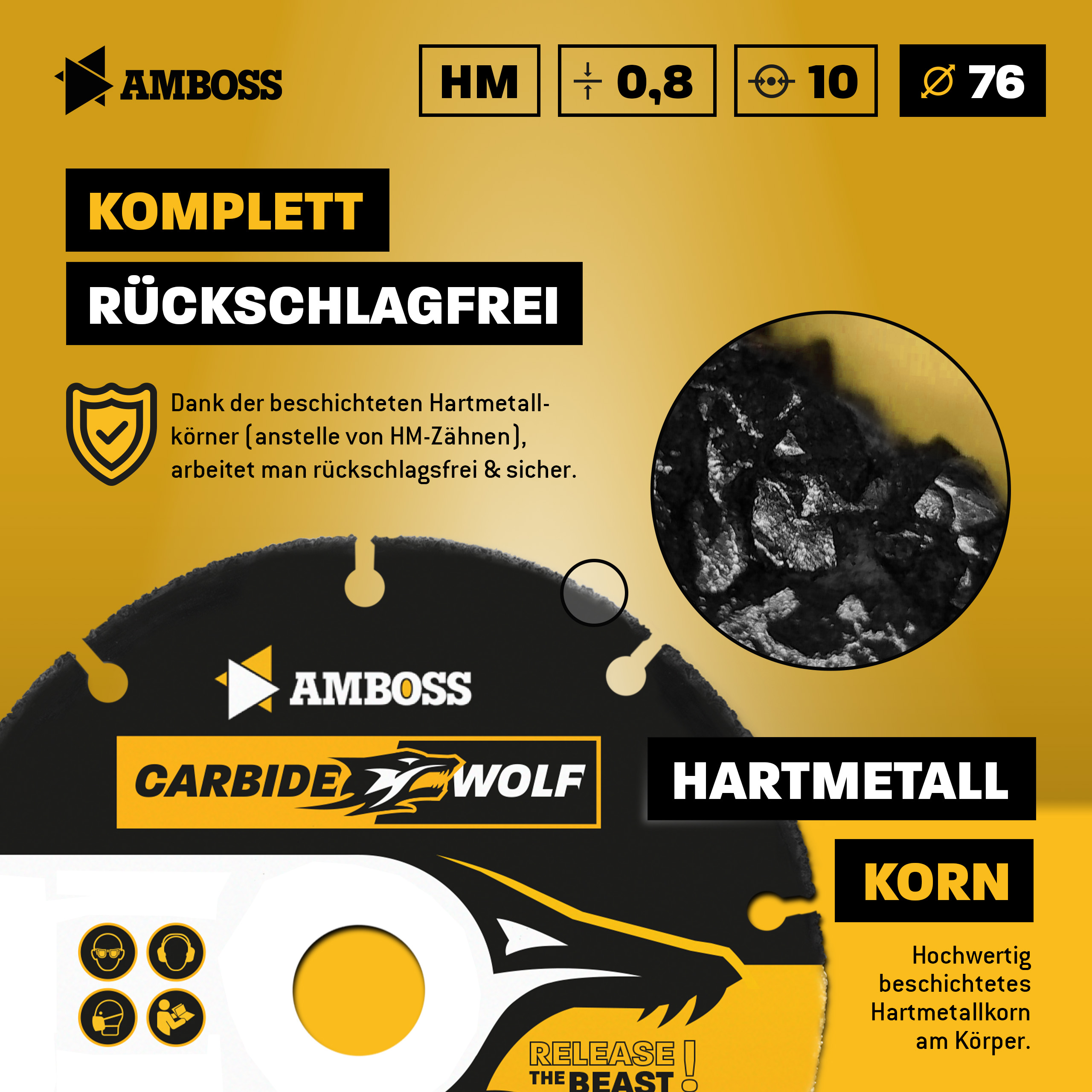 Amboss Carbide Wolf HM Trennscheibe - 76 x 0.8 x 10