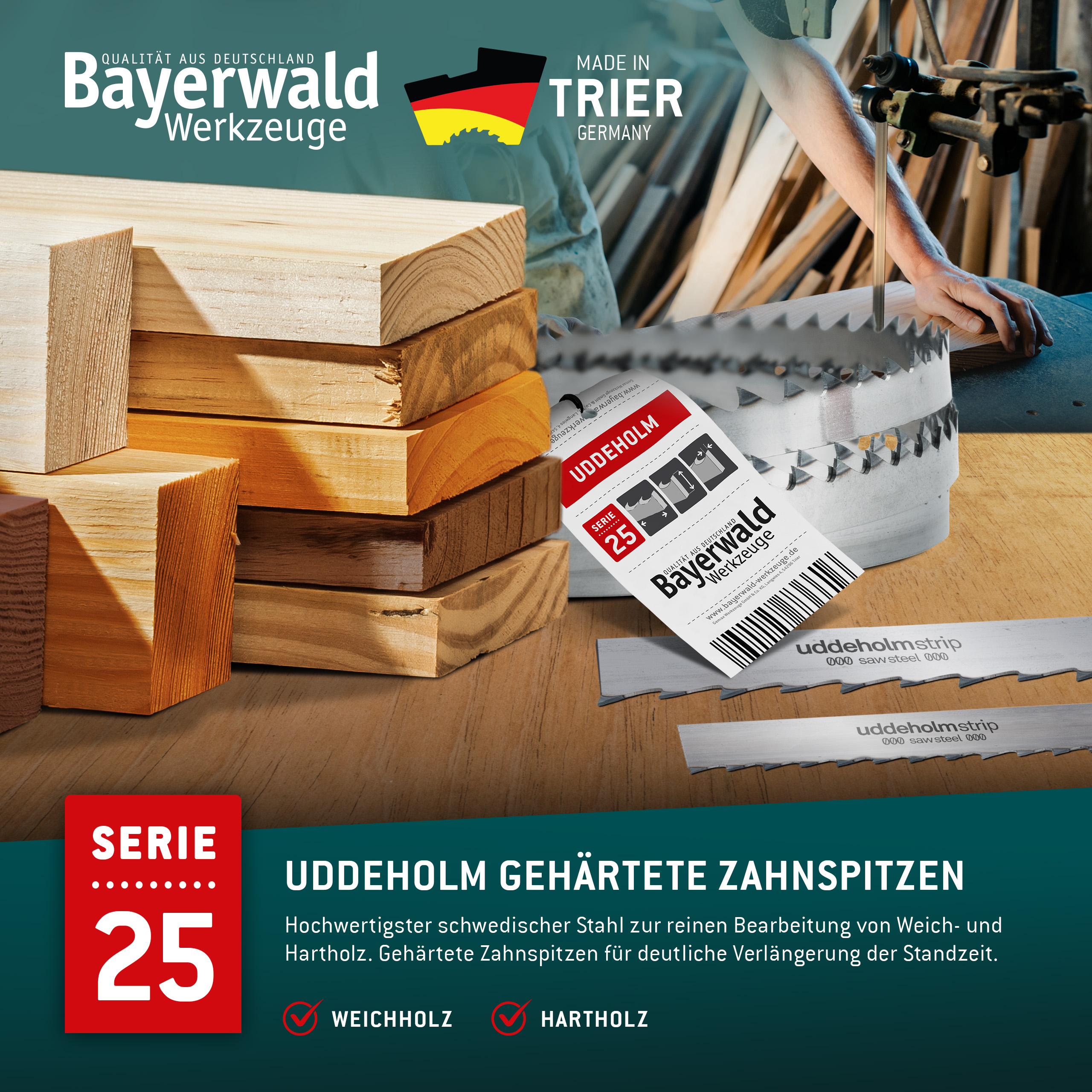 Uddeholm Bandsägeblatt zahnhart  1000 x 10 x 0.5 x 6mm