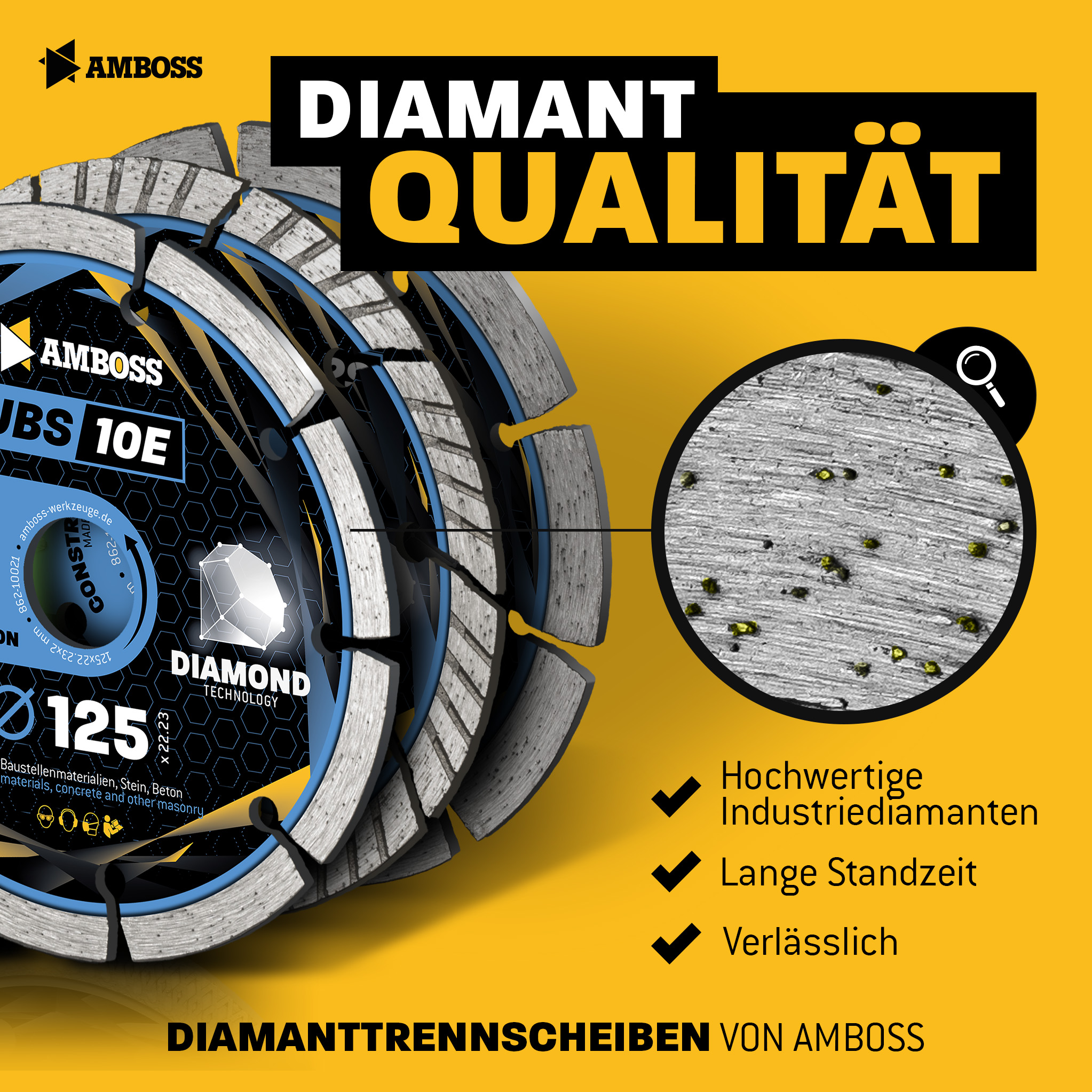 Amboss UBS 10E Diamant Trennscheibe - 125 x 2 x 22.2