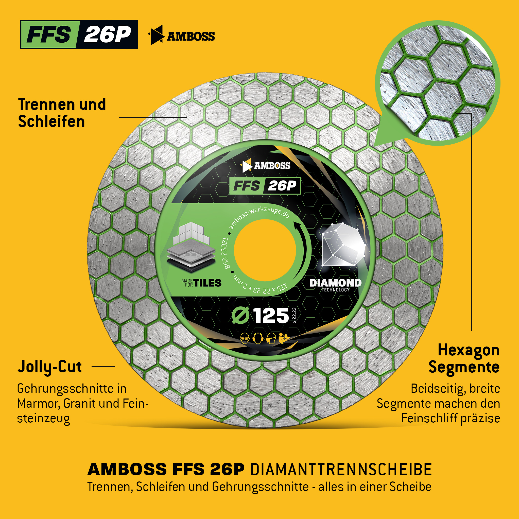 Amboss FFS 26P Diamant Trennscheibe 125 x 2 x 22.2