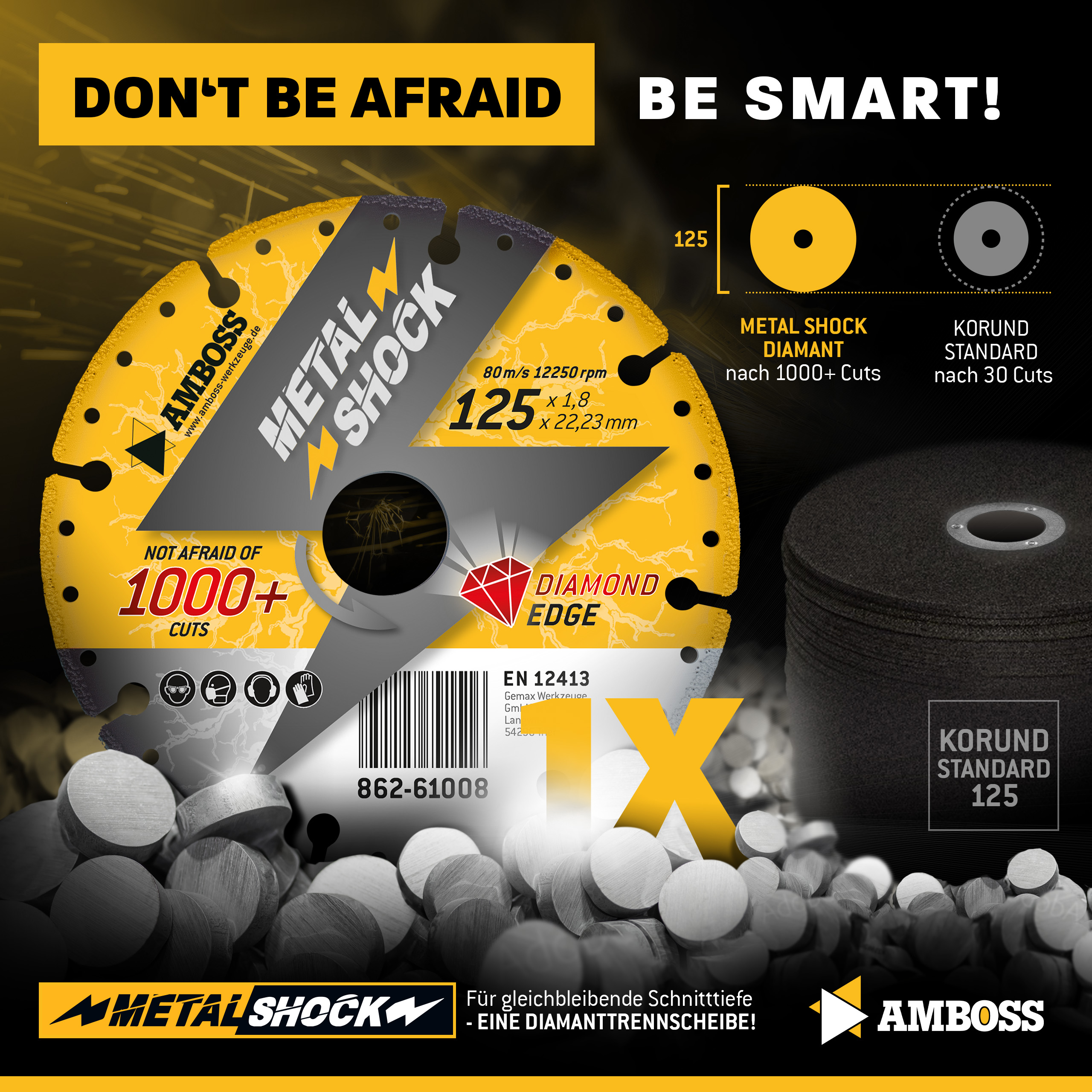 Amboss Metal Shock 1000+ - Diamant Trennscheibe 125 x 1,8 x 22,23 mm