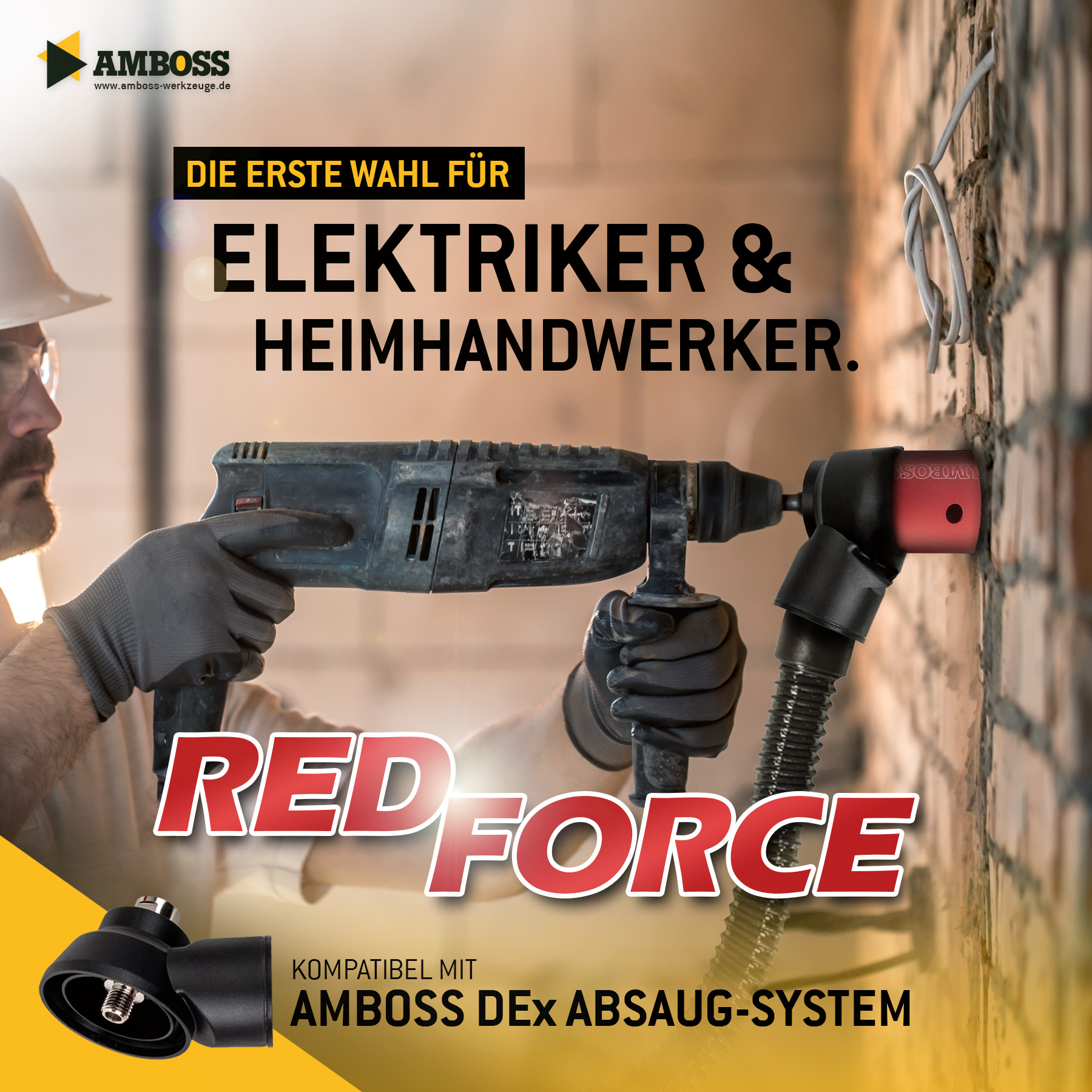 Amboss Dosensenker Ø 68 mm (für Absaugung) - M16-Aufnahme (Schnitttiefe 90 mm)