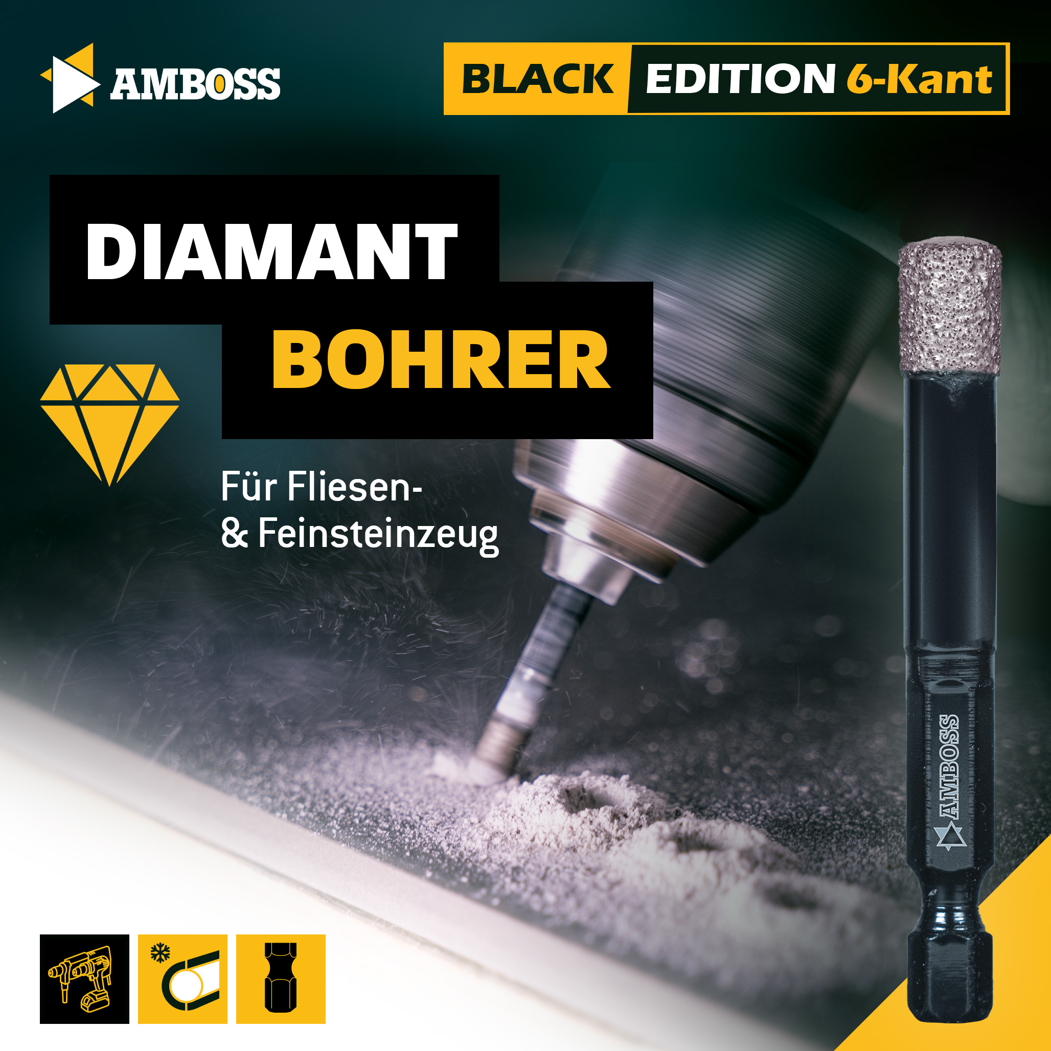Amboss Black Edition Diamant Bohrer 5 mm