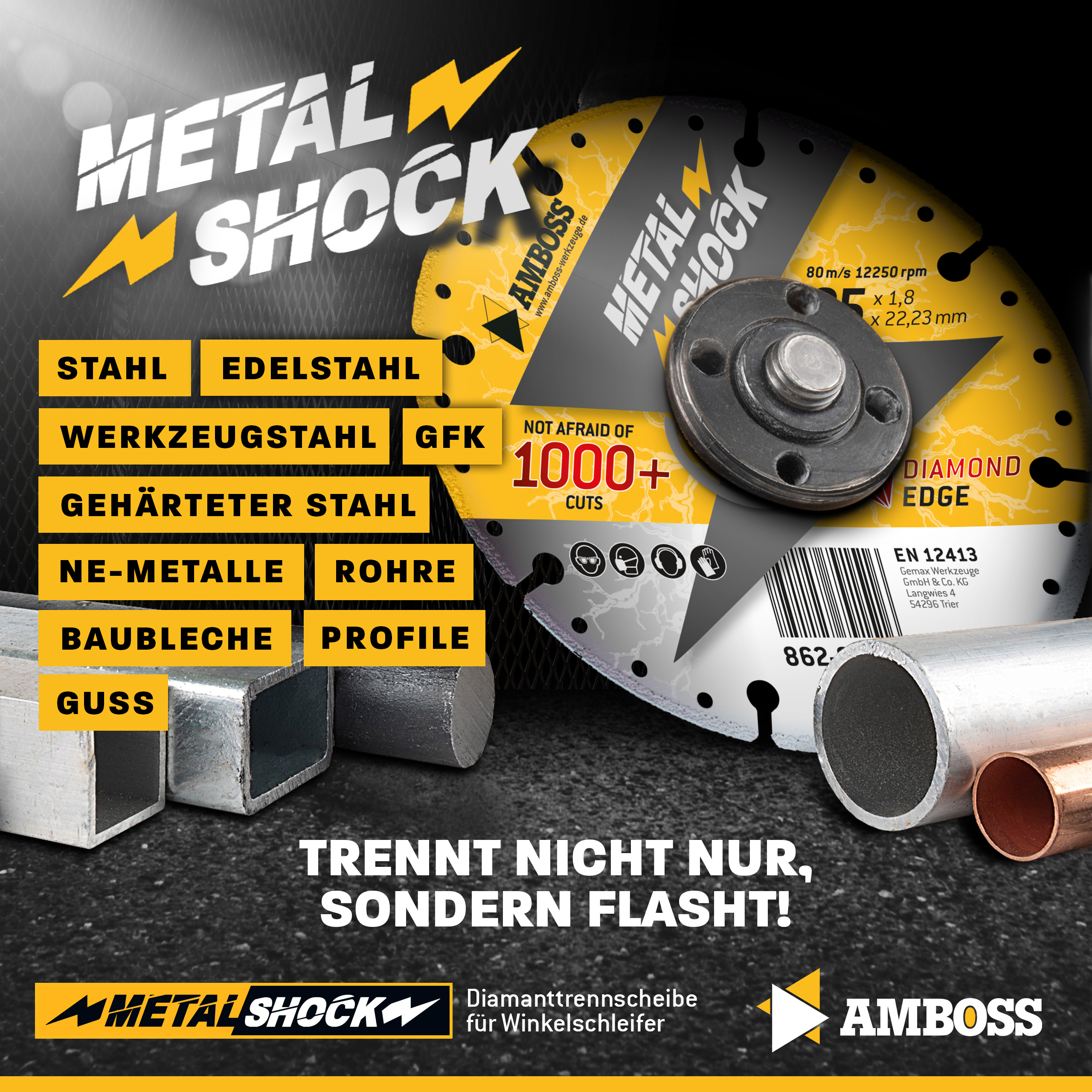Amboss Metal Shock 1000+ - Diamant Trennscheibe 125 x 1,8 x 22,23 mm