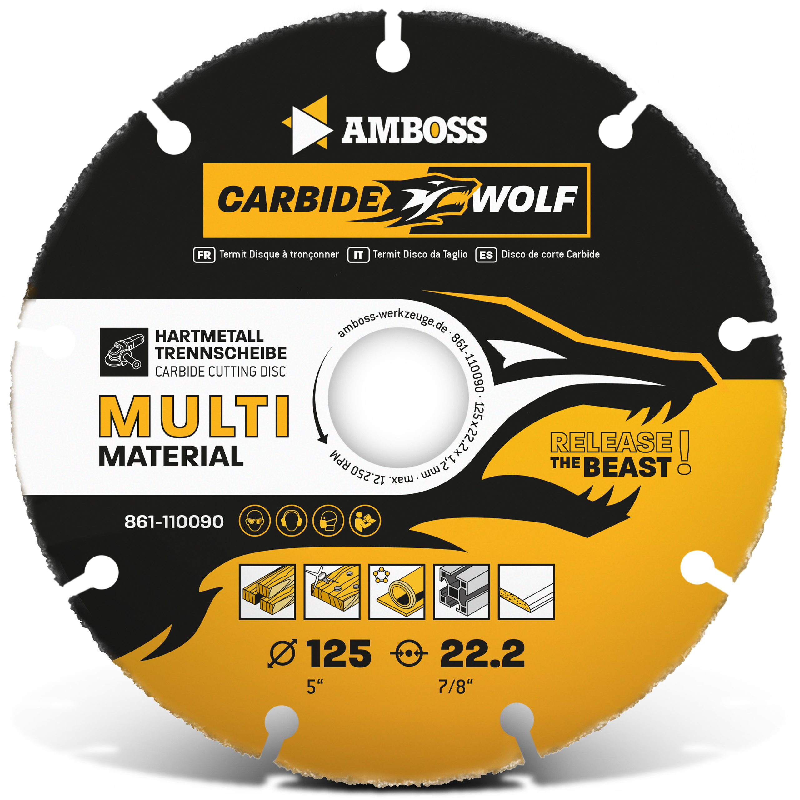 Amboss Carbide Wolf HM Trennscheibe - 125 x 1.2 x 22.2