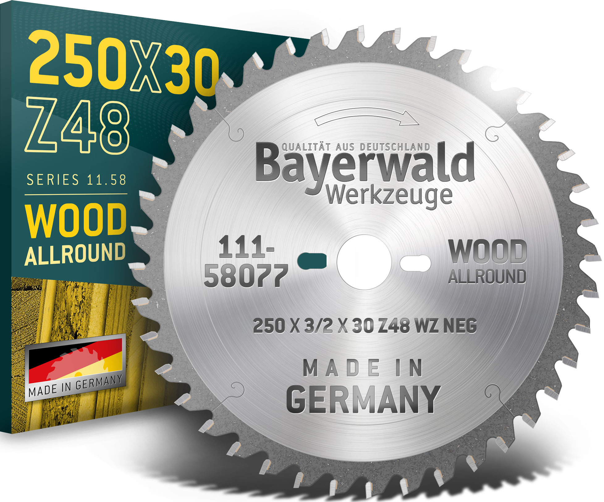 HM Kreissägeblatt - 250 x 3/2.0 x 30 Z48 WZ neg.