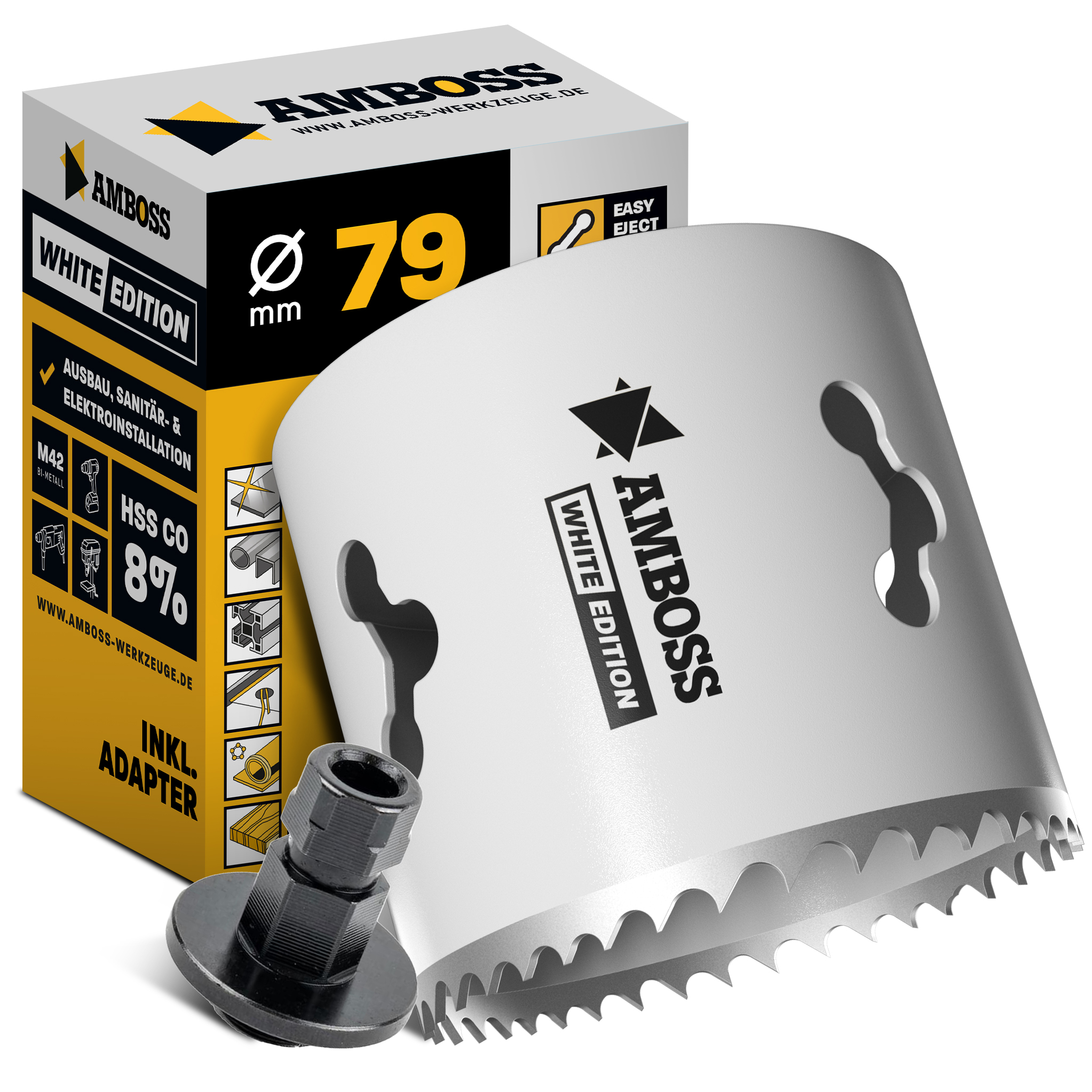 HSS M42 Amboss Lochsäge Ø 79 mm (Amboss Rapid Change - ohne Aufnahme)