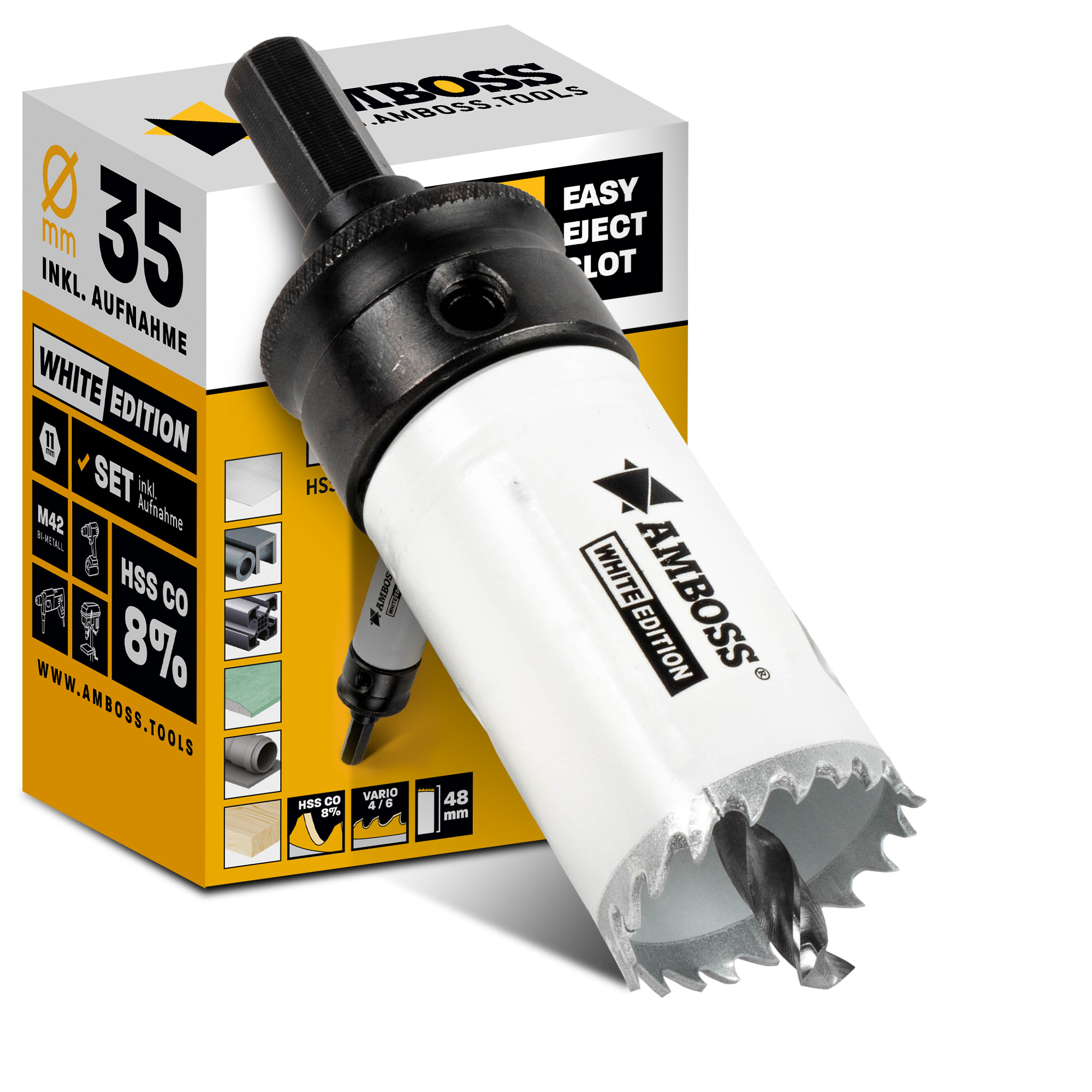 AMBOSS M42 Bimetall Lochsäge 35mm + Aufnahme