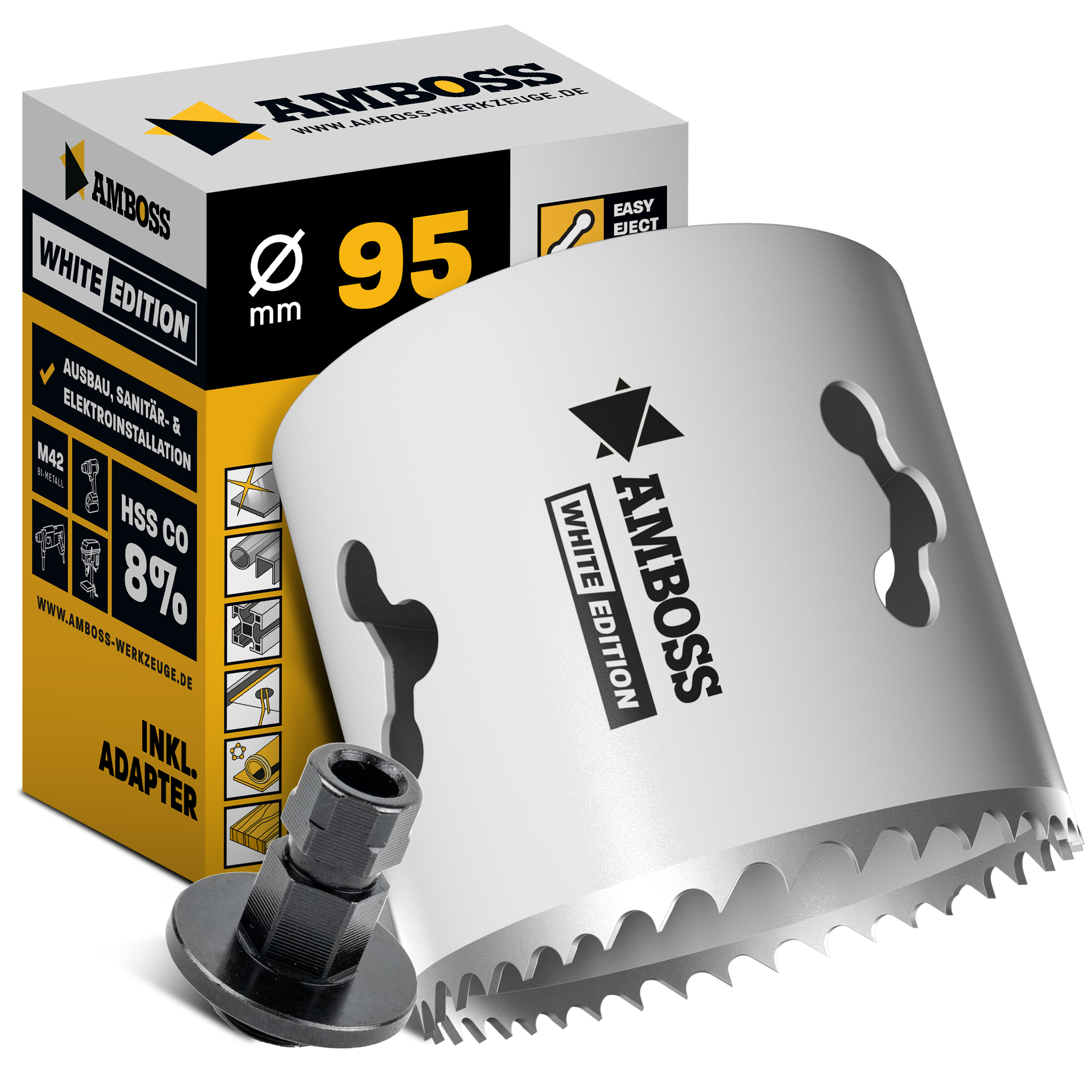 HSS M42 Amboss Lochsäge Ø 95 mm (Amboss Rapid Change - ohne Aufnahme)