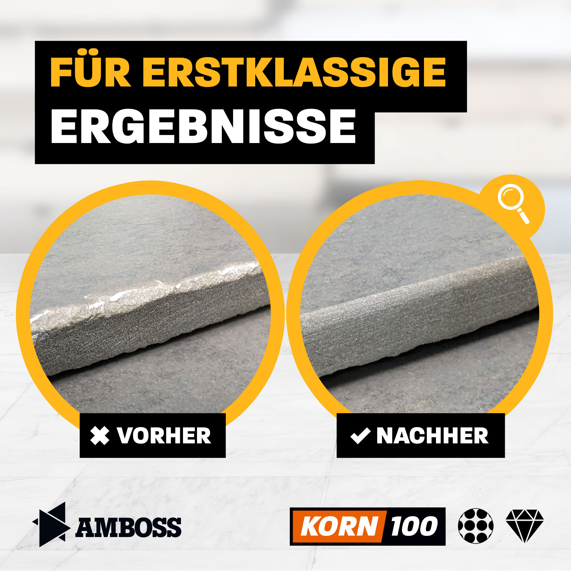 Amboss Diamant Schleifpad Korn: 100
