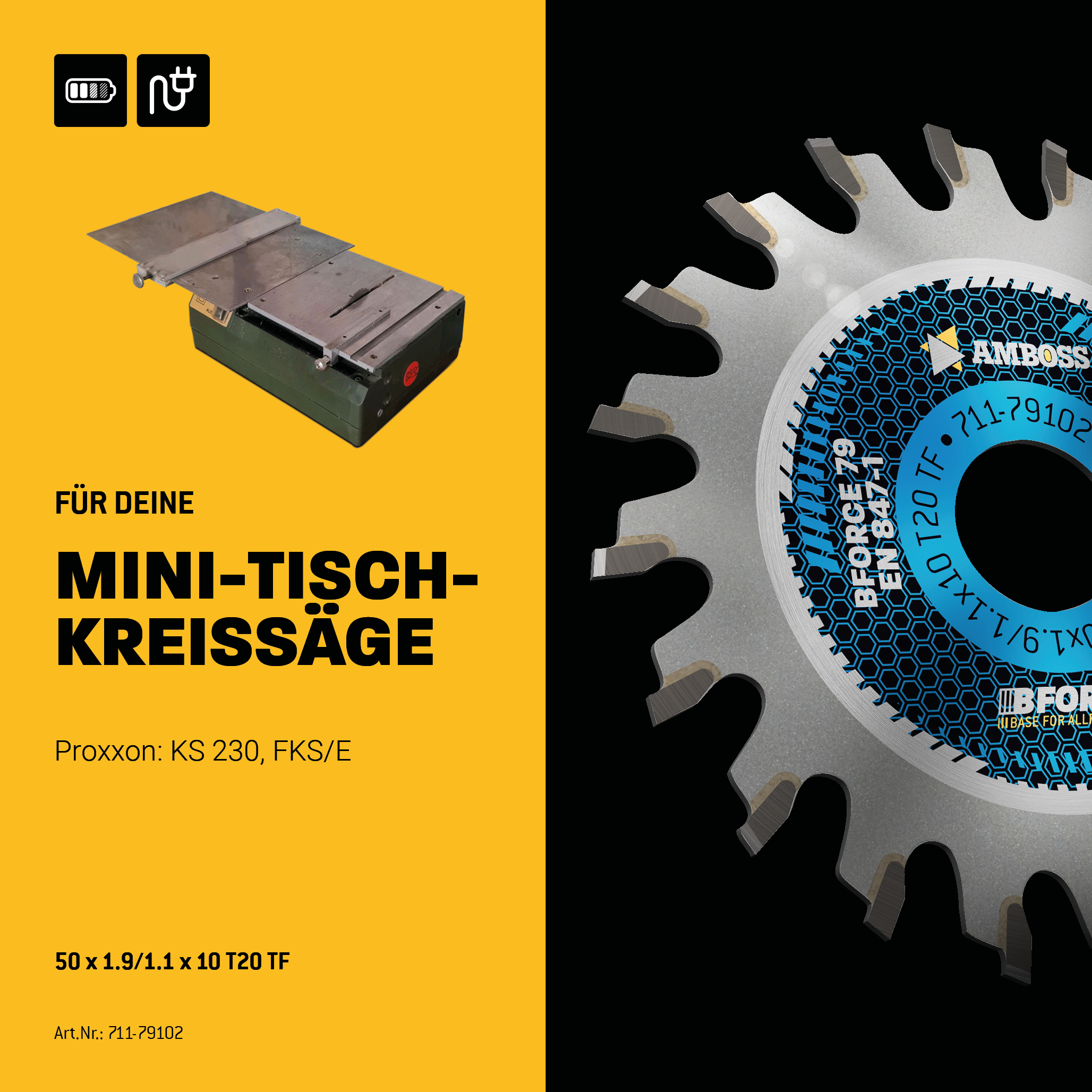 HM Kreissägeblatt - 50 x 1.9/1.1 x 10  Z20 TF