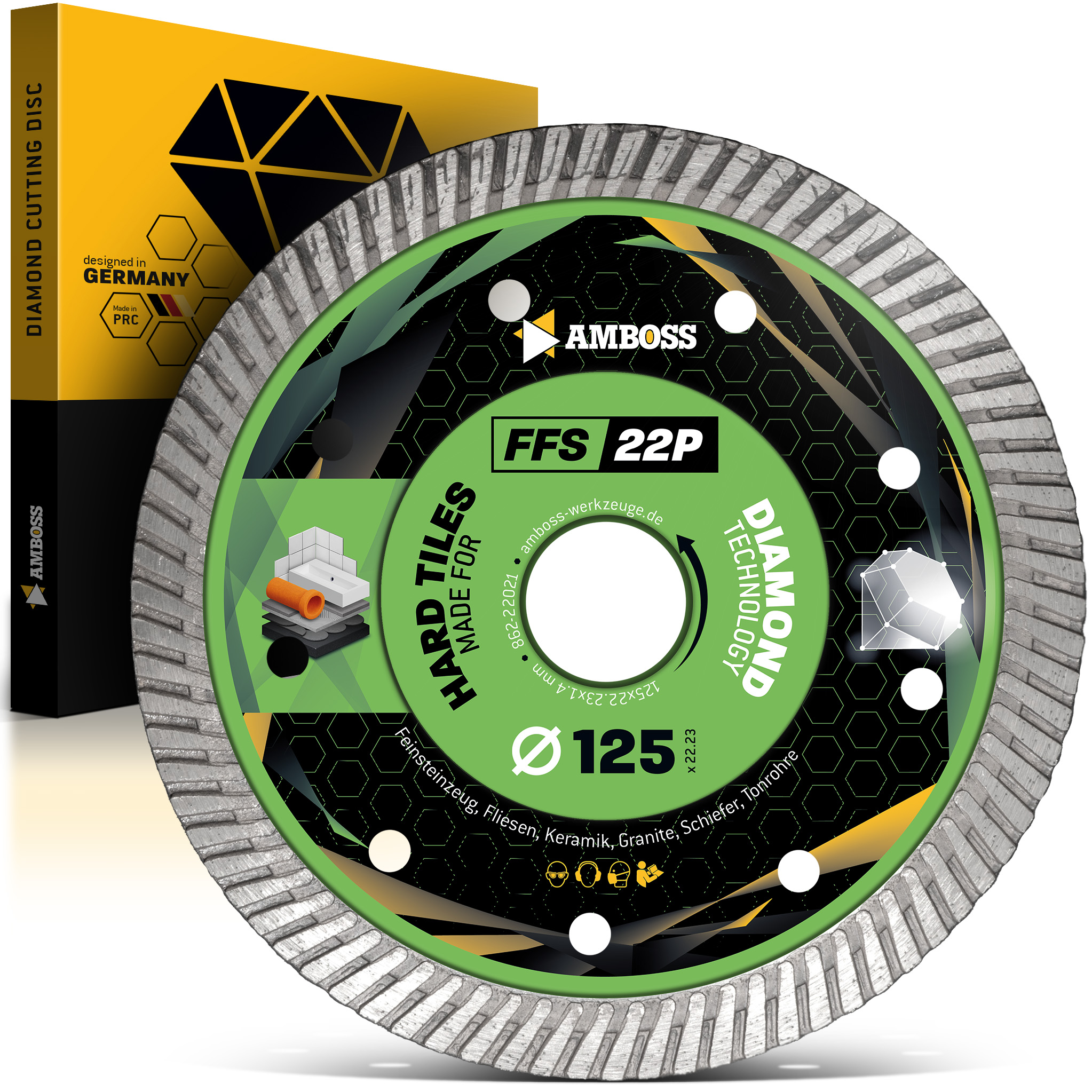 FFS 22P Diamant Trennscheibe 125 x 1.4 x 22.2