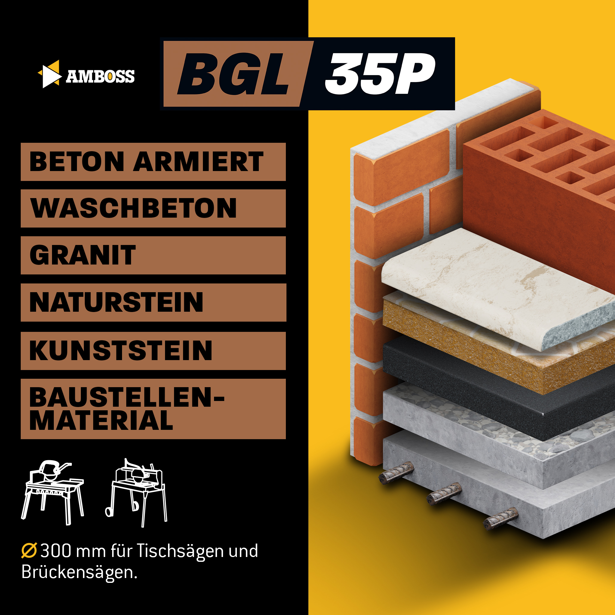 Amboss BGL 35P Diamant Trennscheibe - 300 x 3 x 30