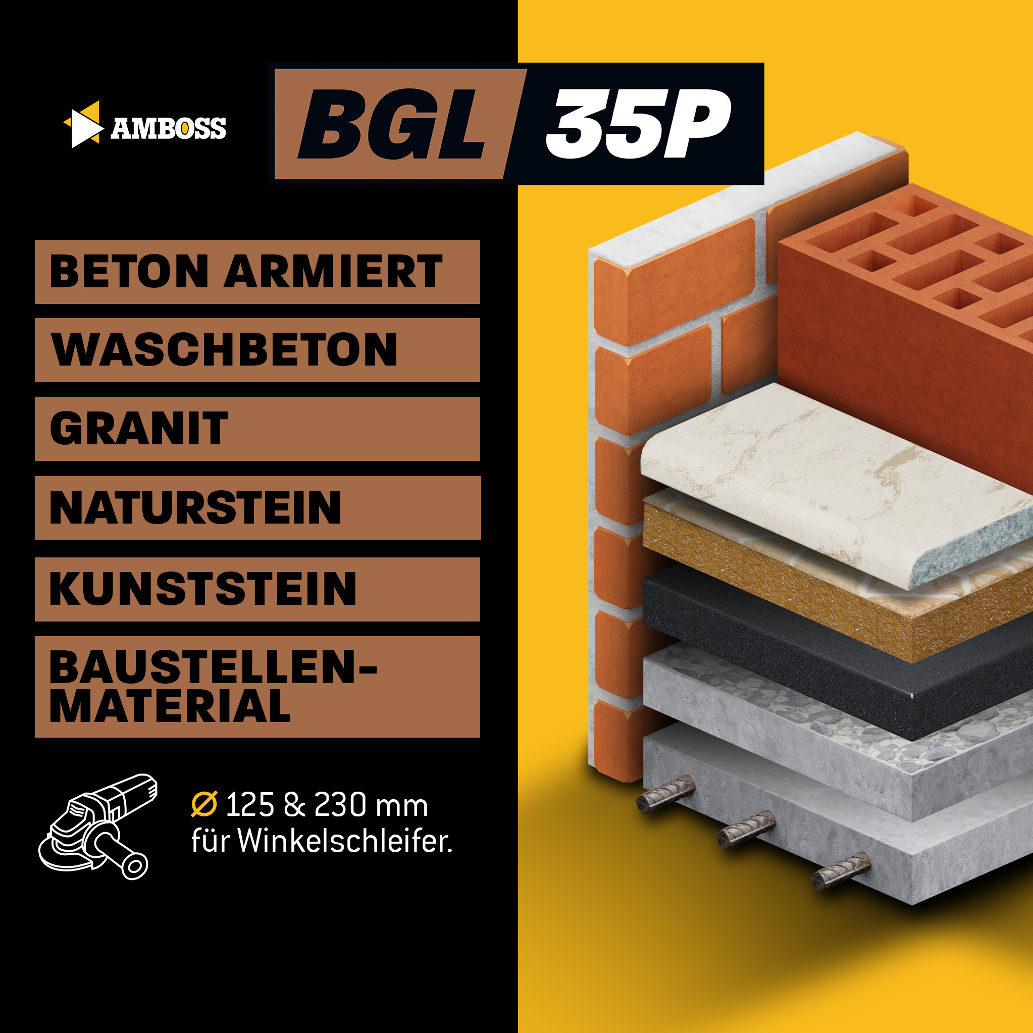 Amboss BGL 35P Diamant Trennscheibe - 230 x 2.6 x 22.2
