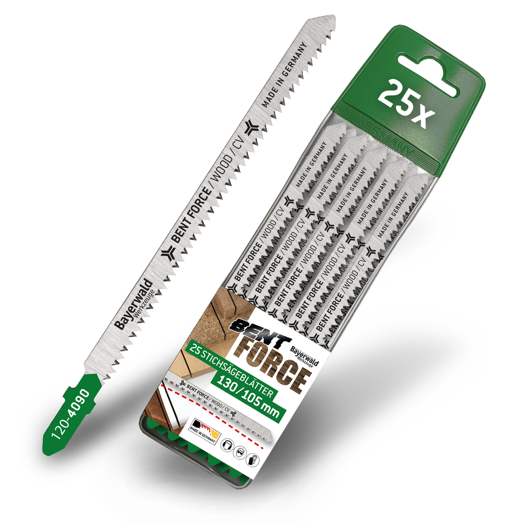 25x Bayerwald Bent Force Stichsägeblätter 130/105mm