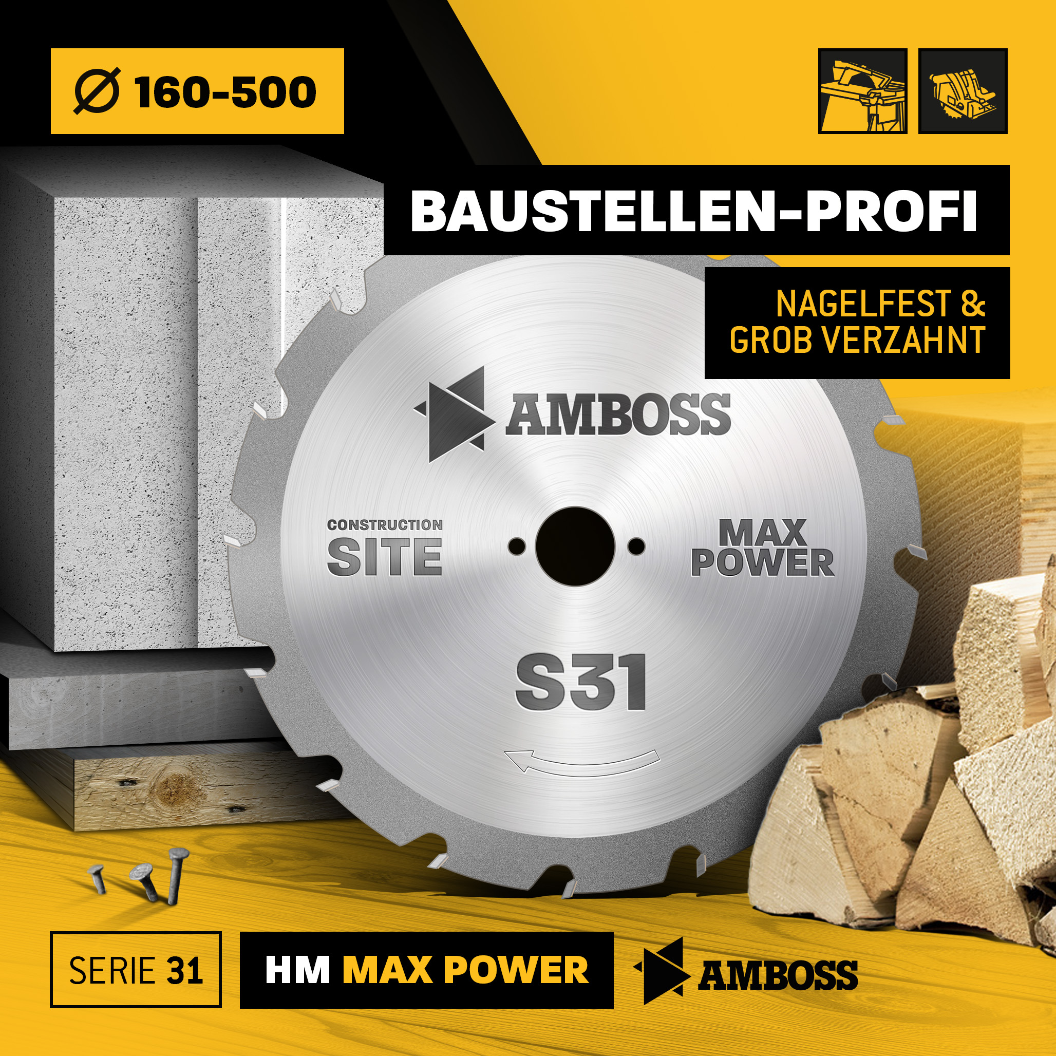 HM Kreissägeblatt - 400 x 4/2.5 x 30 Z28 FWF