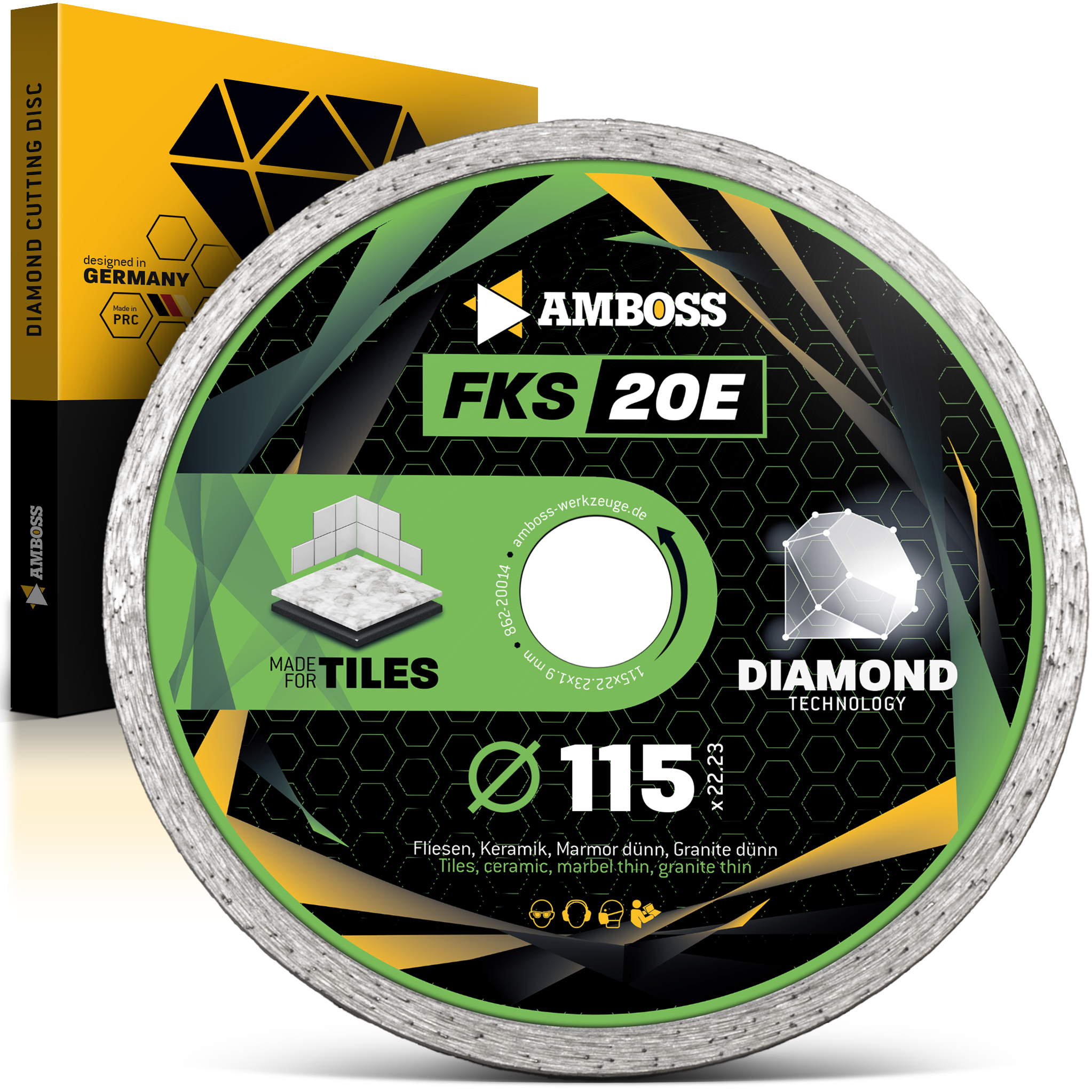 Amboss FKS 20E Diamant Trennscheibe 115mm x 1.9 x 22.2