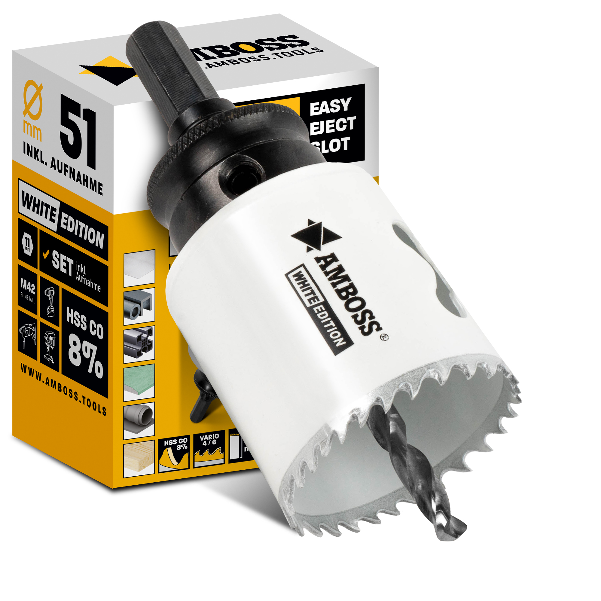 AMBOSS M42 Bimetall Lochsäge 51mm + Aufnahme