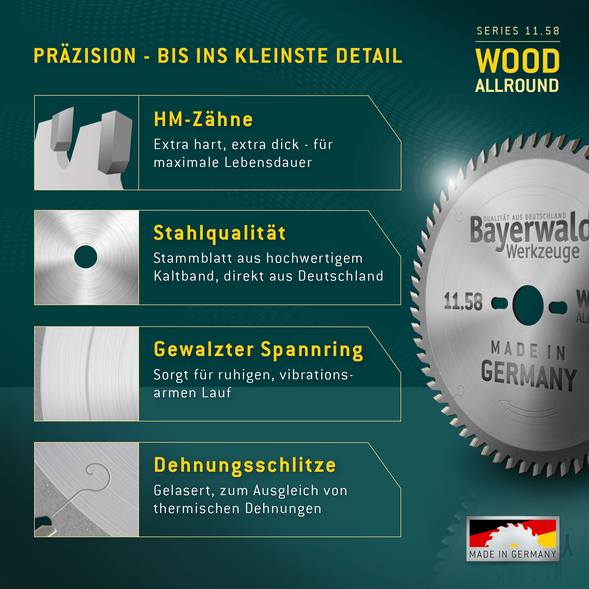 HM Kreissägeblatt - 305 x 3.2/2.2 x 30 Z96 WZ neg.