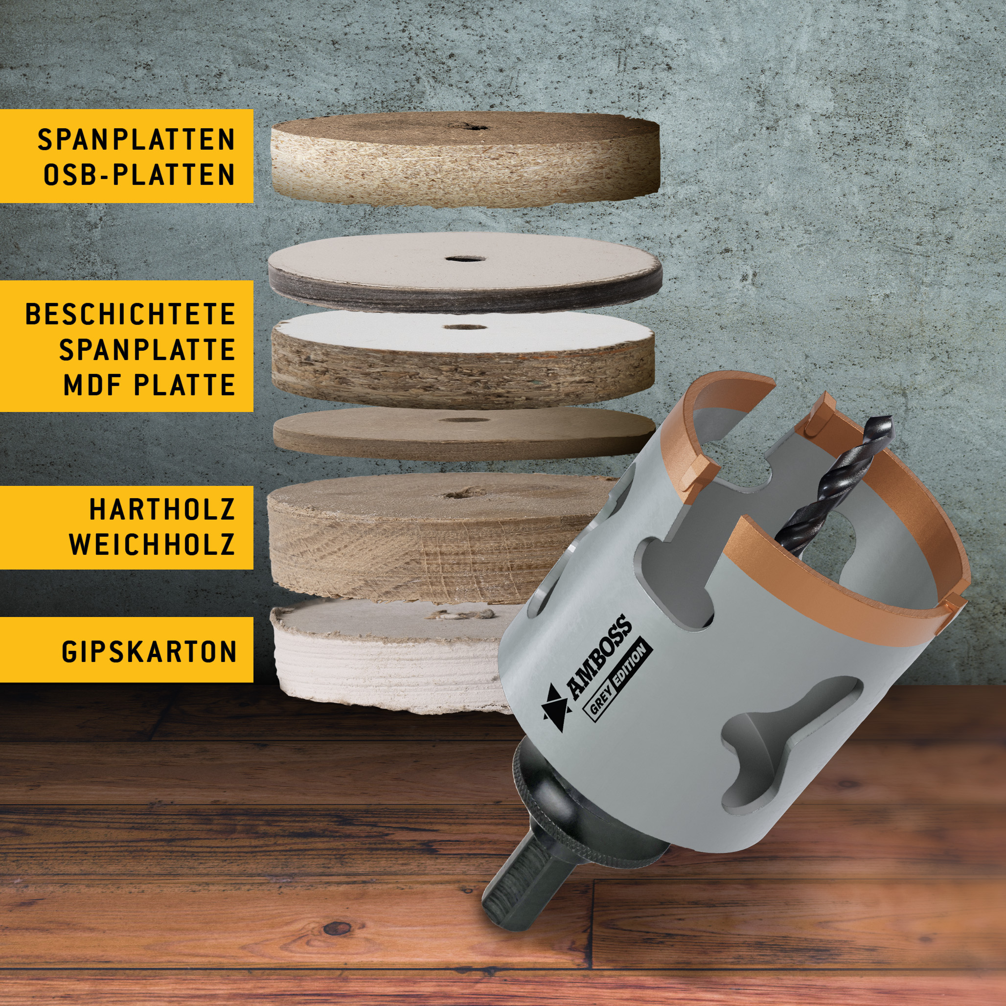 Amboss HM Lochsäge 68 mm-(inkl. 6 kant Standardaufnahme)