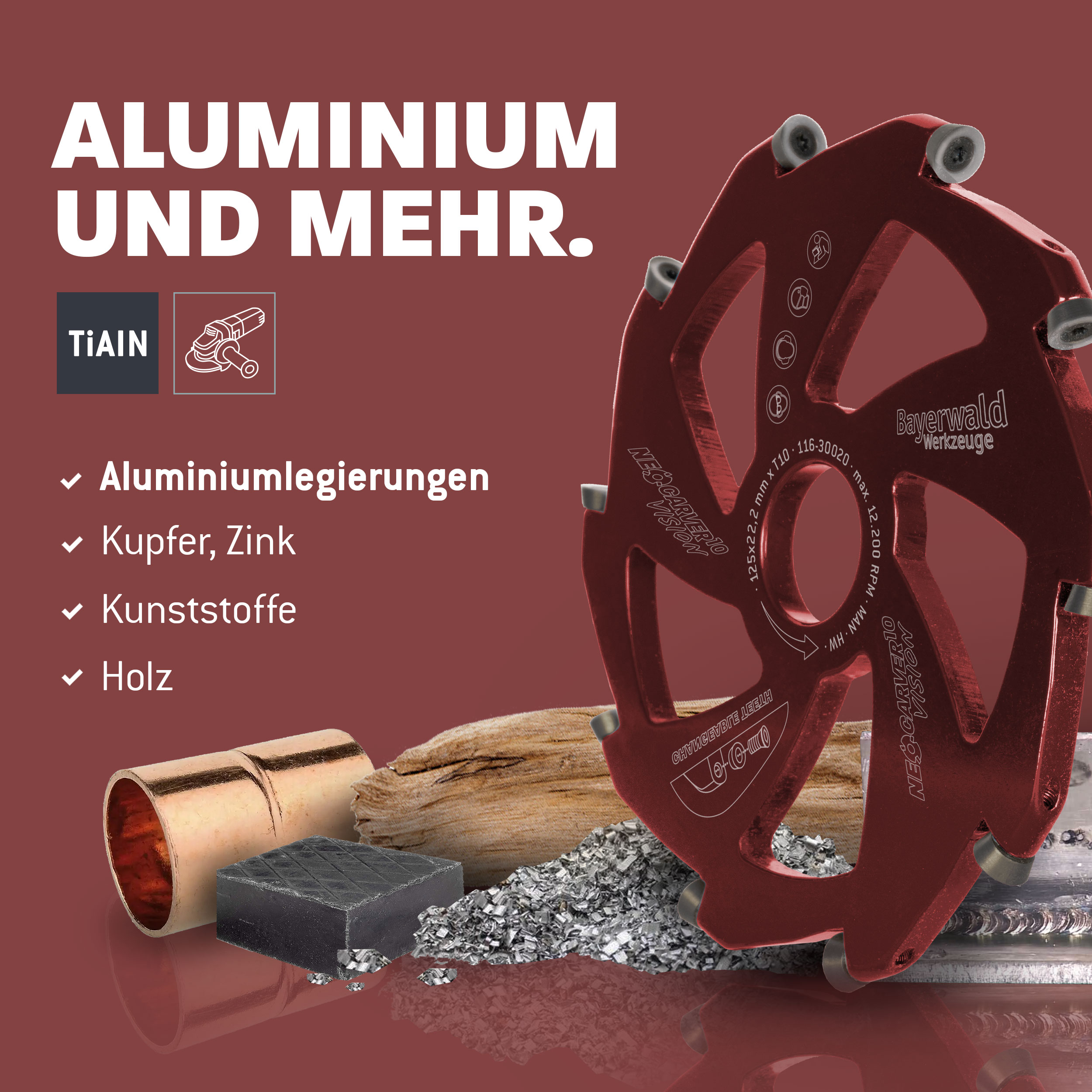 Bayerwald NeoCarver Ø 125 x 22.2 mm Z 10 - geeignet für Aluminium