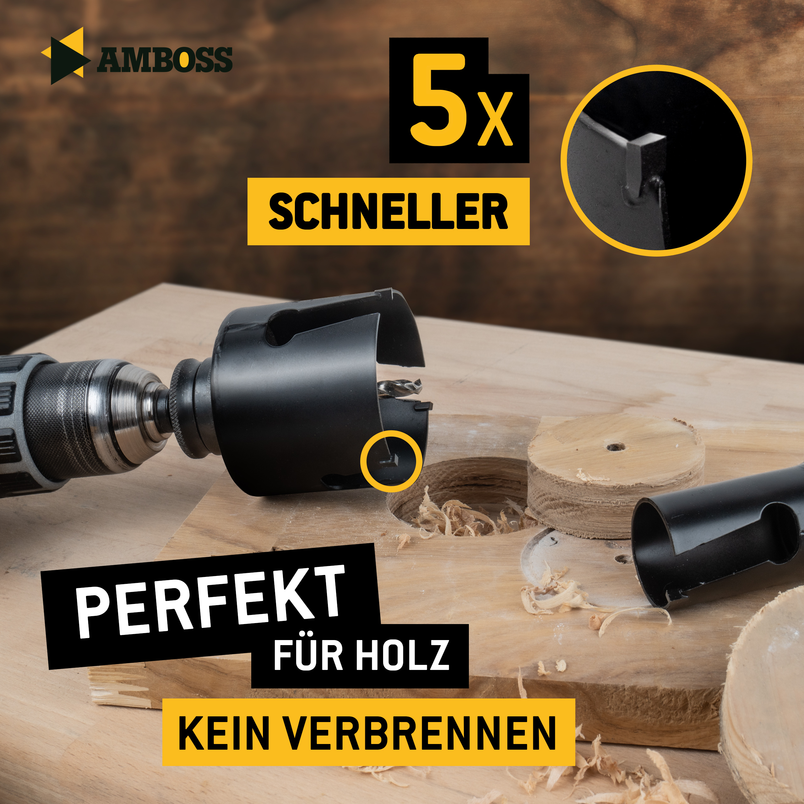 Amboss HM Lochsägen Set Universal HM Power Set 9 - TCT Power Set-9tlg. Ø 22 bis 83 mm