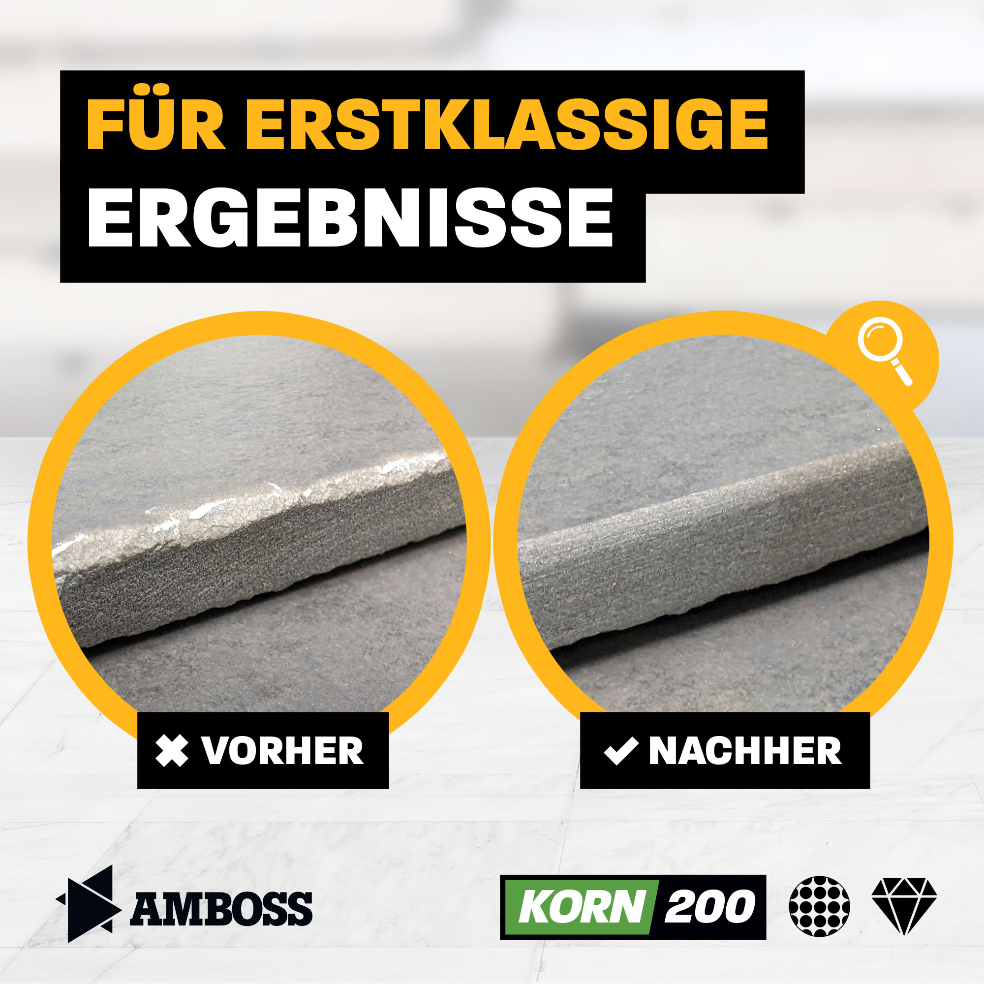 Amboss Diamant Schleifpad Korn: 200