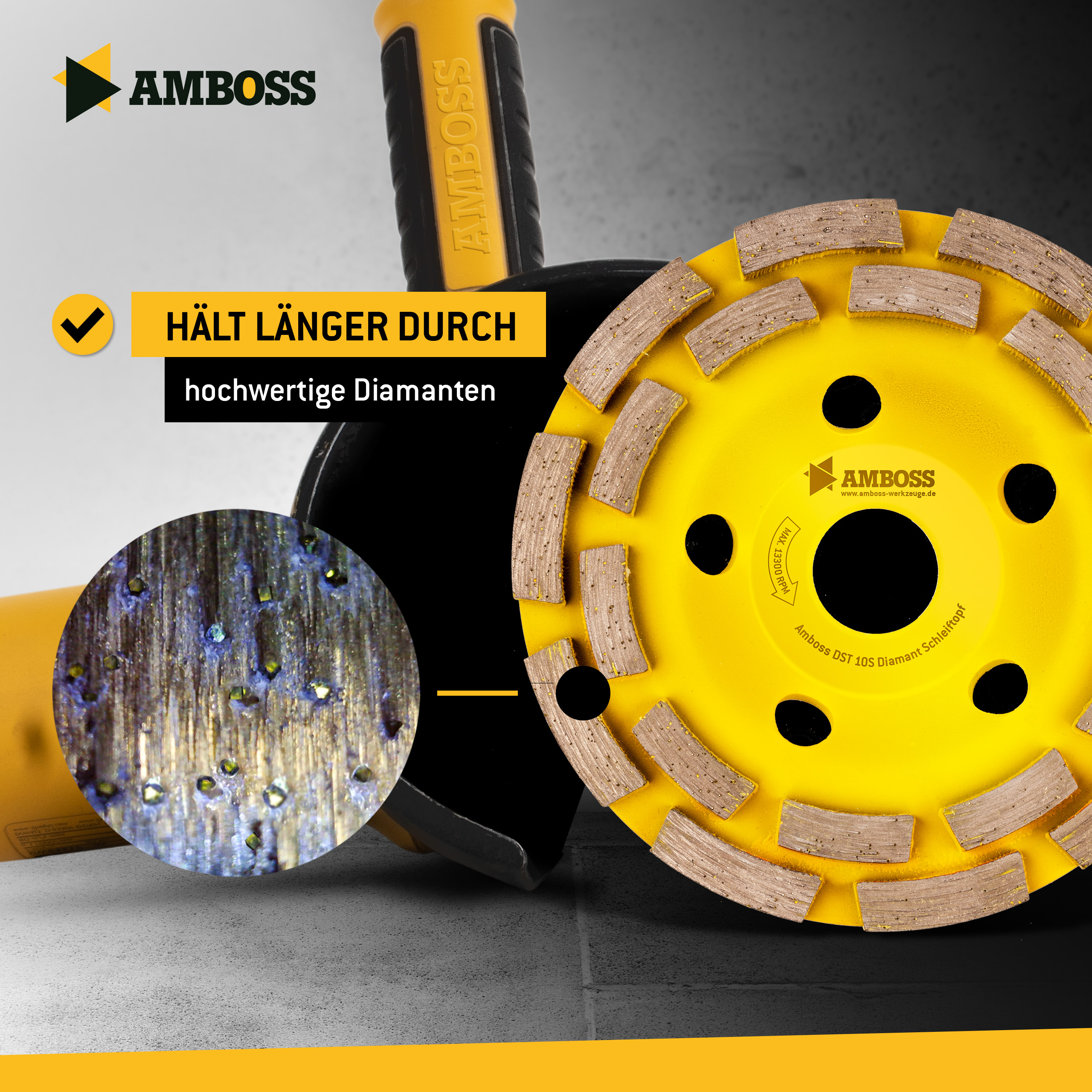 Amboss DST 10S Diamant Schleiftopf 125 x  22.2mm