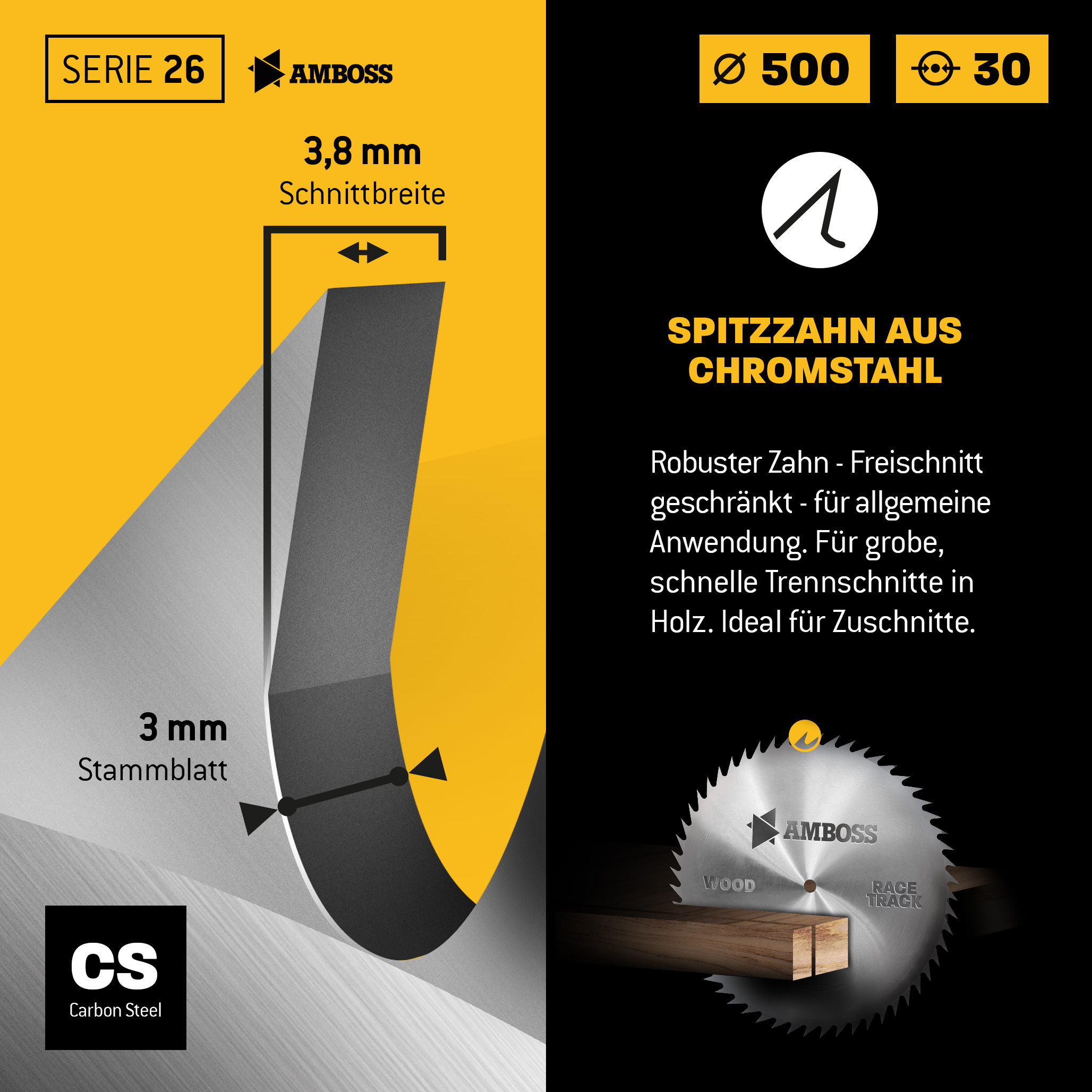 CS Kreissägeblatt - 500 x 2.5 x 30 Z56 NV-A