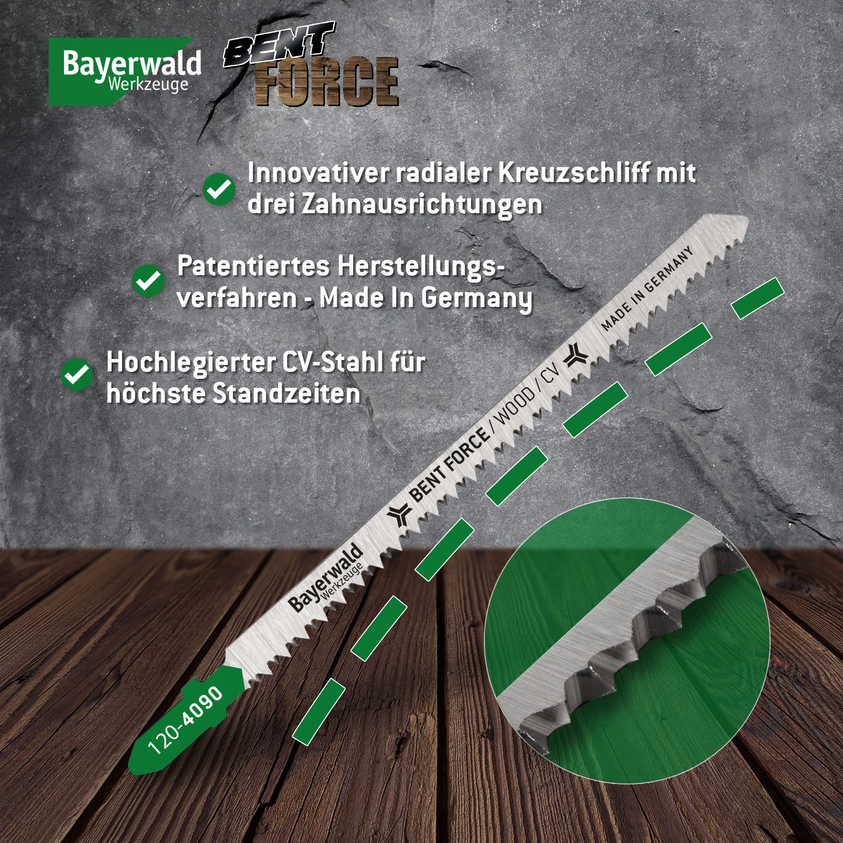 25x Bayerwald Bent Force Stichsägeblätter 130/105mm