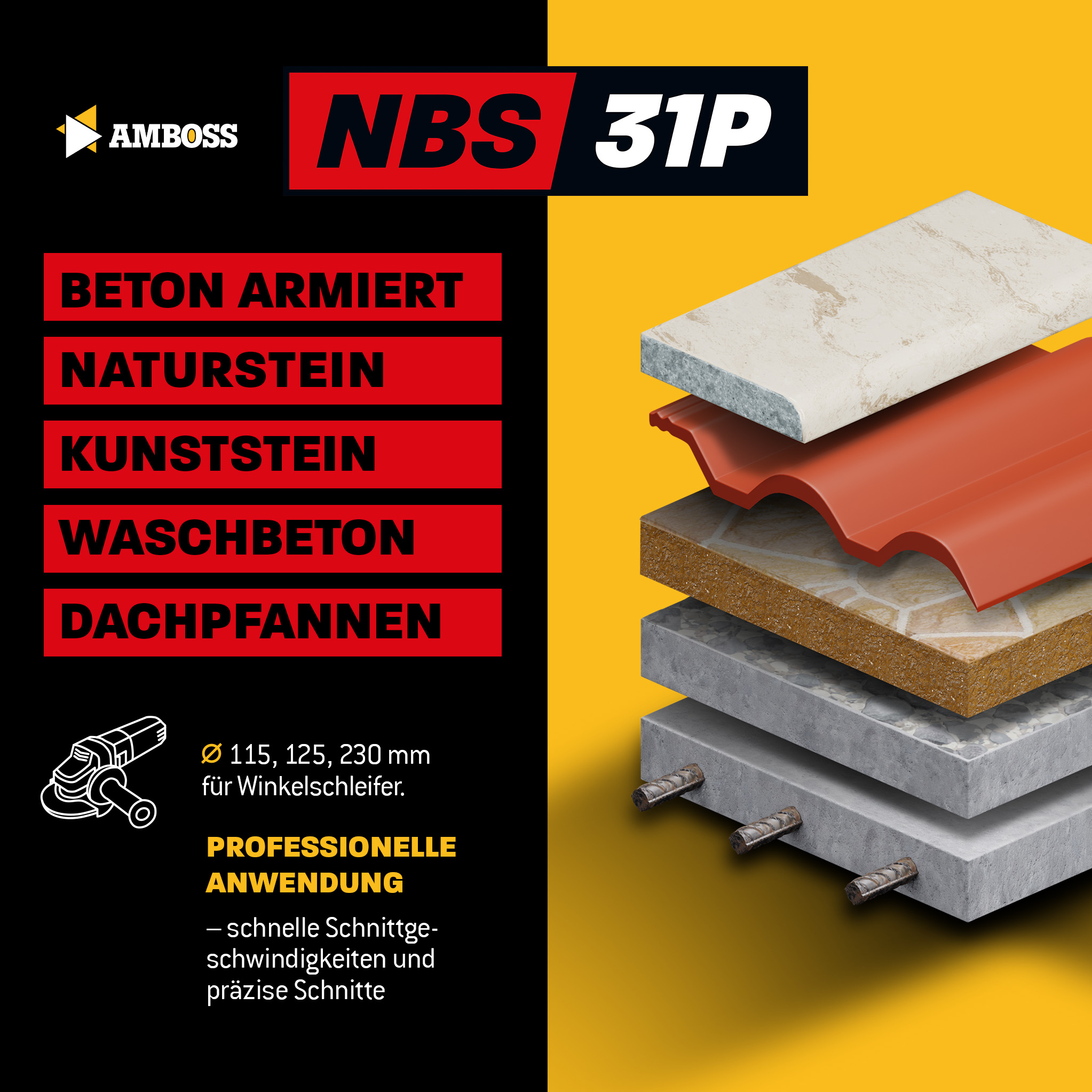 Amboss NBS 31P Diamant Trennscheibe - 115 x 2.2 x 22.2