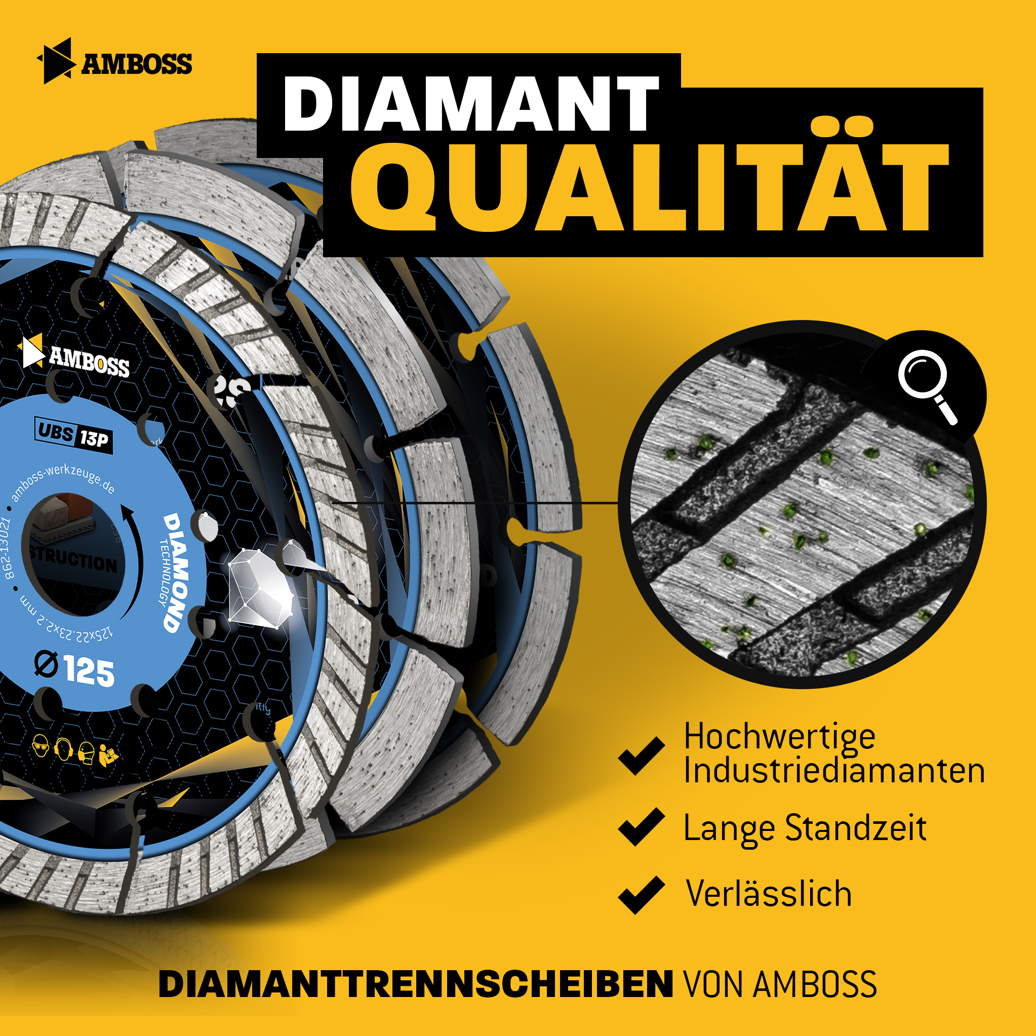 Amboss UBS 13P Diamant Trennscheibe - 125 x 2.2 x 22.2