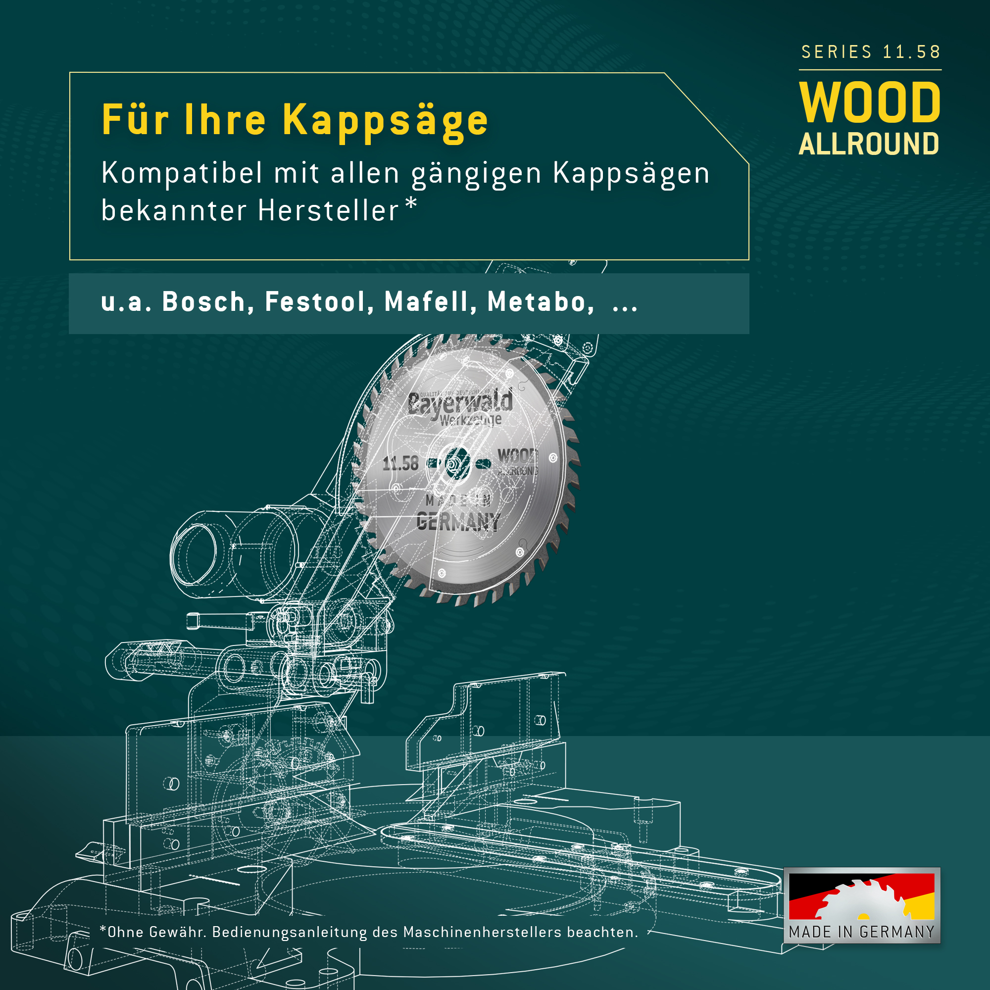 HM Kreissägeblatt - 305 x 3.2/2.2 x 30 Z96 WZ neg.