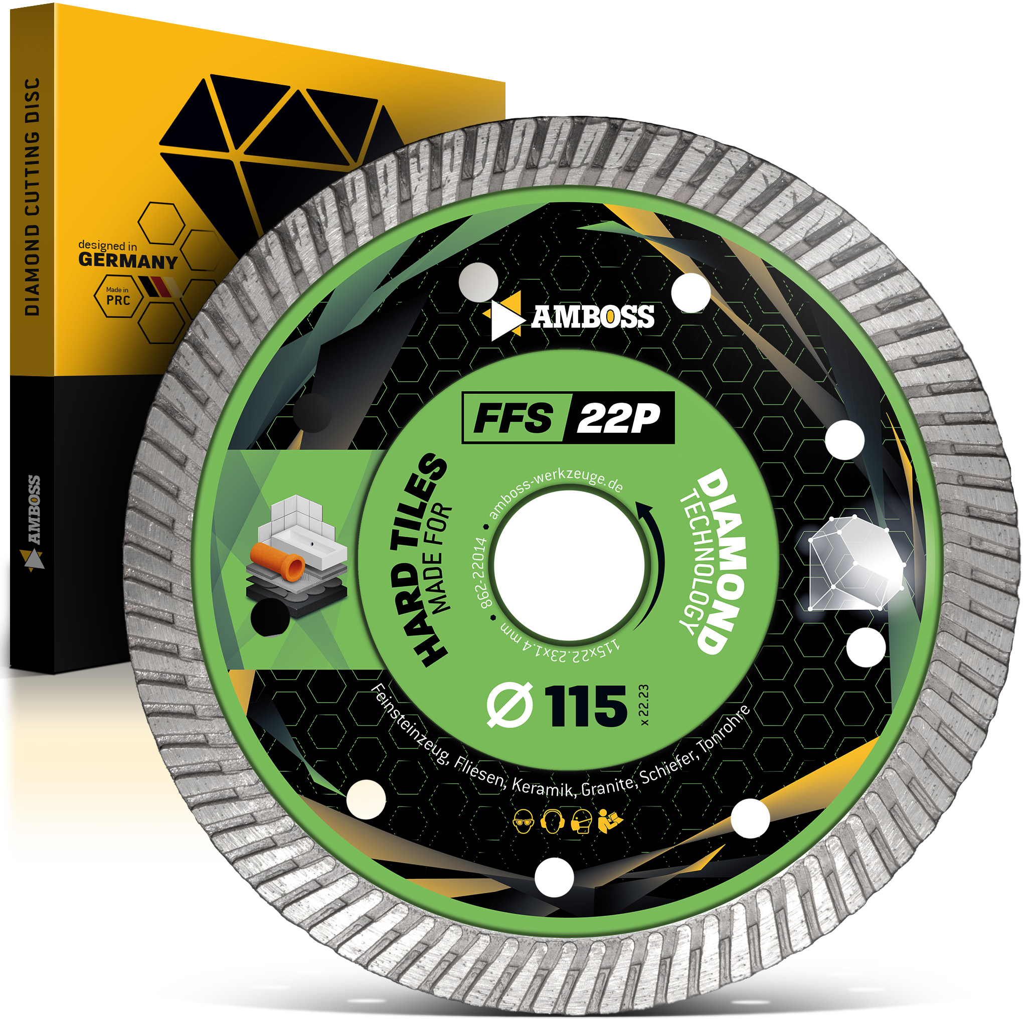 FFS 22P Diamant Trennscheibe 115 x 1.4 x 22.2