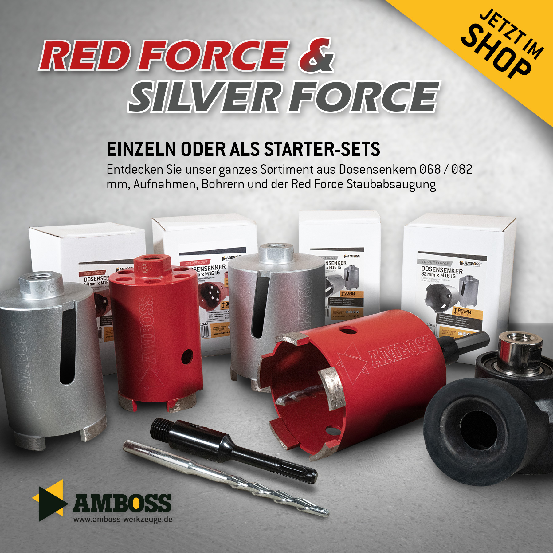 Dosensenker Red Force - 82 mm - SDS-Plus StarterSet