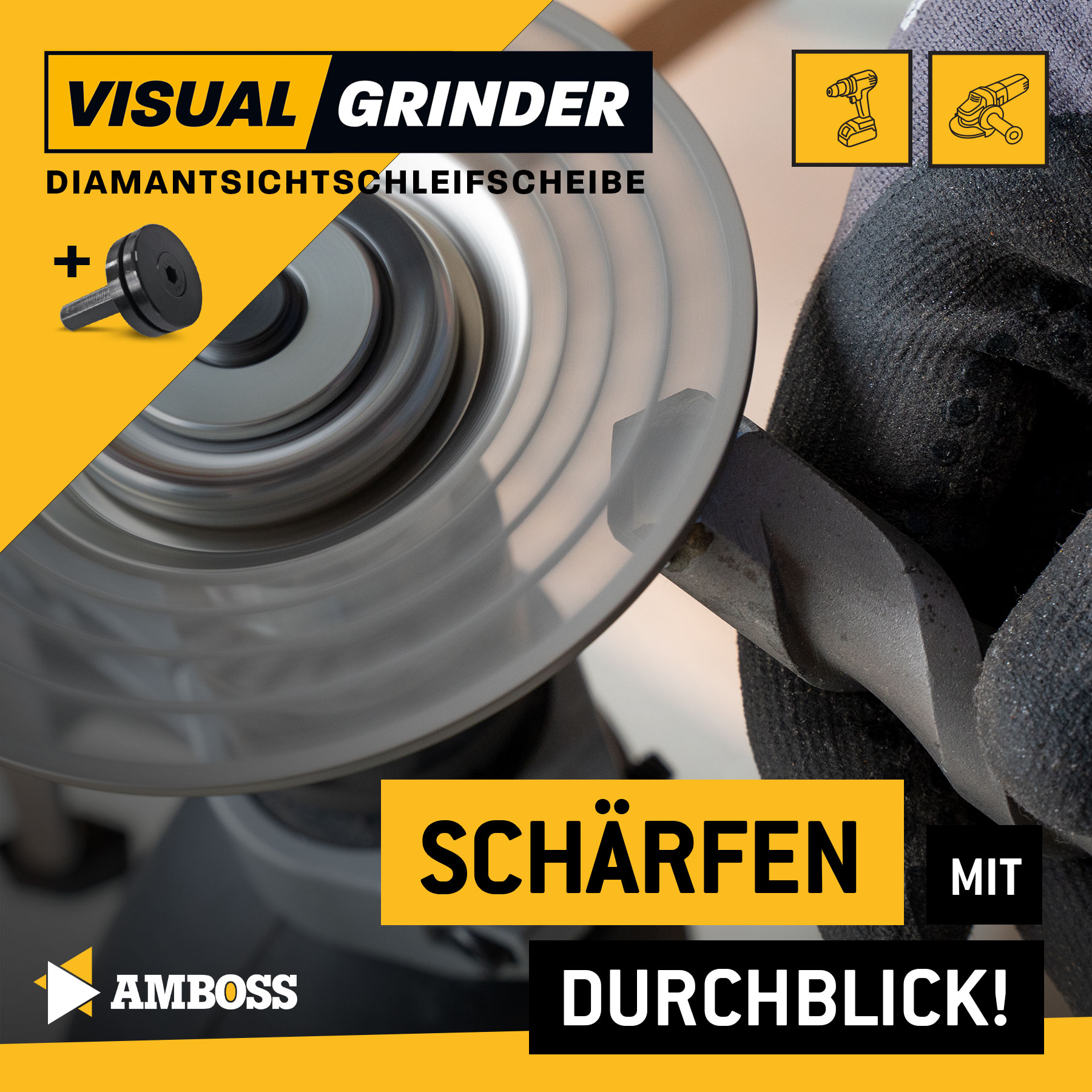 Amboss Diamant Sichtschleifscheibe Visual Grinder für den Winkelschleifer/Bohrmaschine