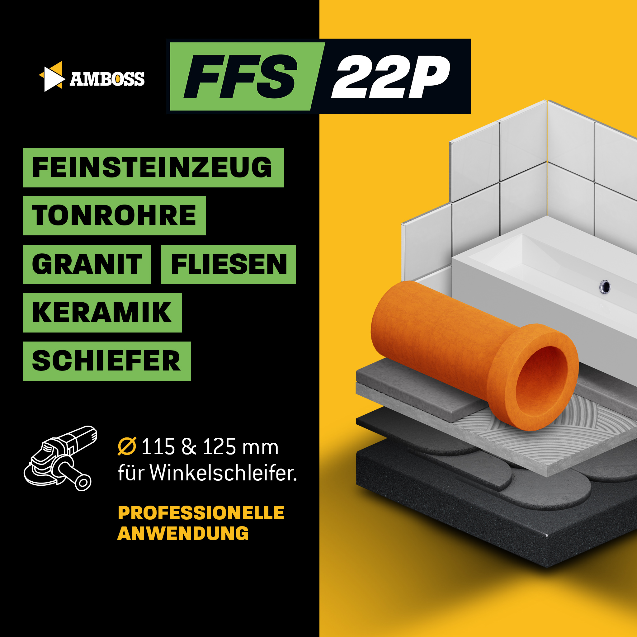 FFS 22P Diamant Trennscheibe 125 x 1.4 x 22.2