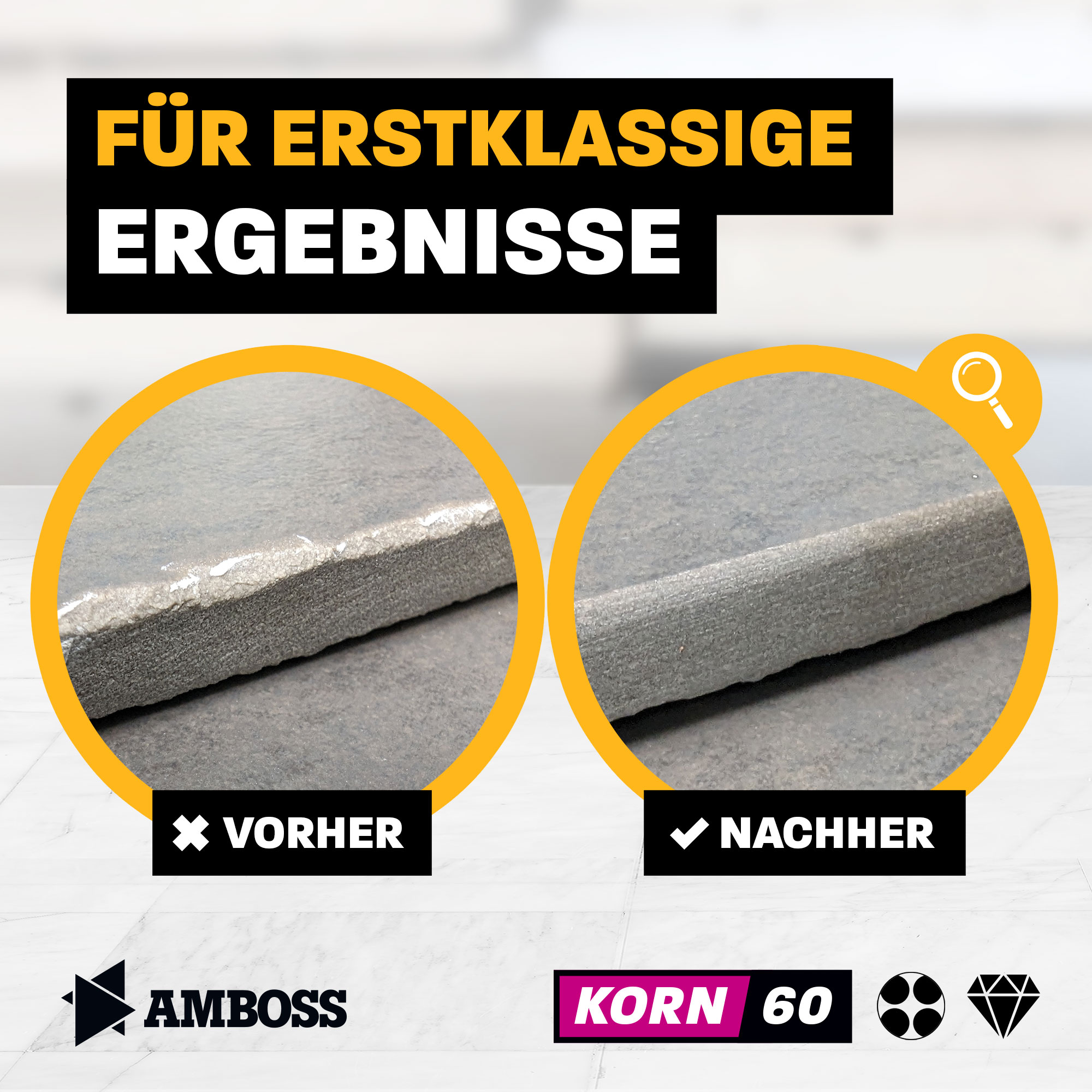 Amboss Diamant Schleifpad Korn: 60