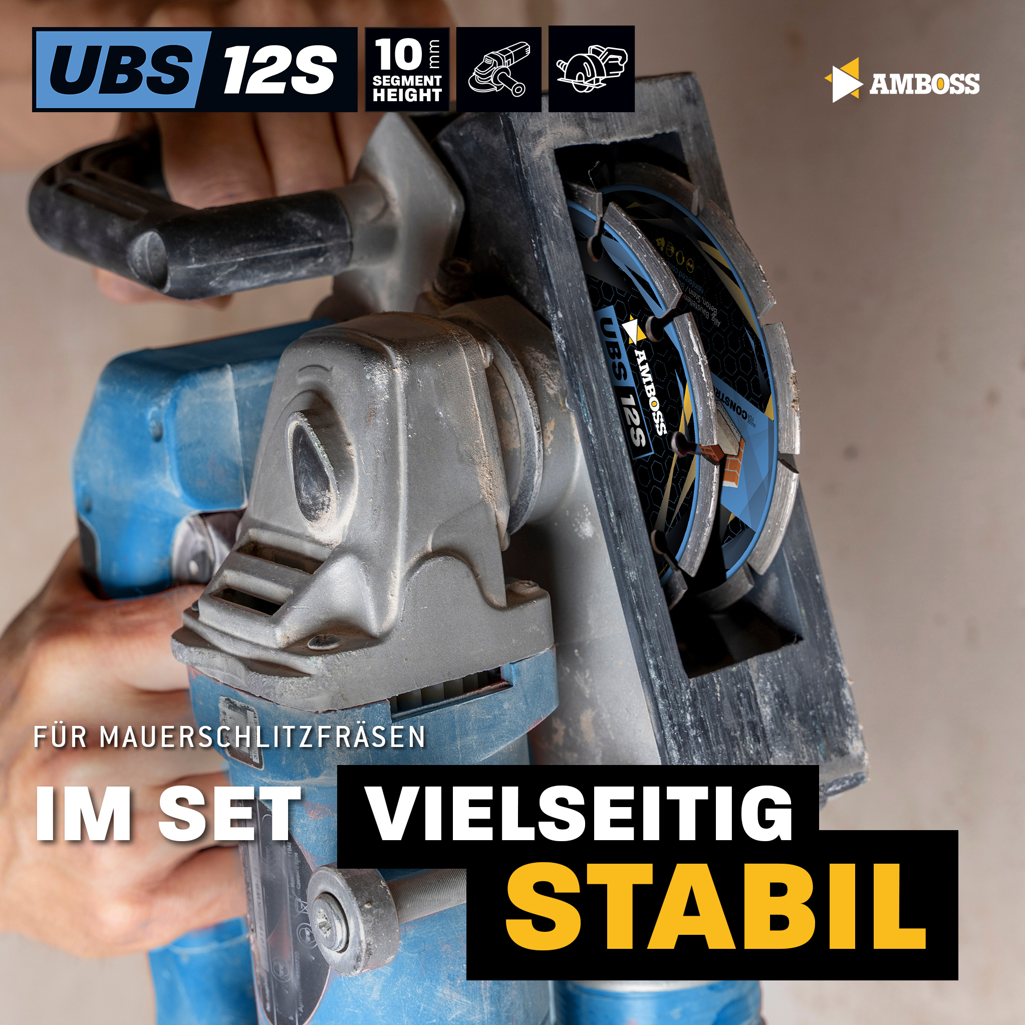 Amboss UBS 12S Diamant Trennscheiben Set für Mauerschlitzfräse (2 Stück) - 125 x 2 x 22.2